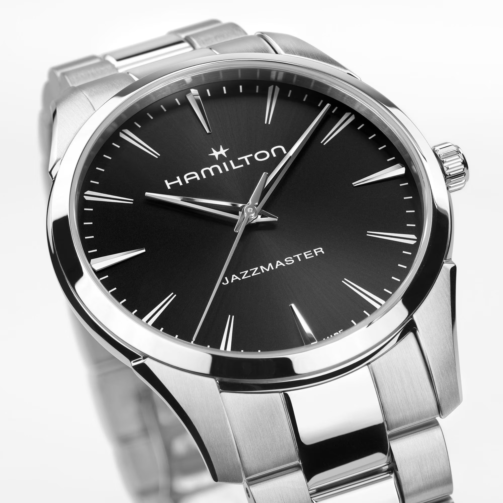 HAMILTON Jazzmaster Quartz Black Dial 40mm Silver Stainless Steel Bracelet H32461131 - 3