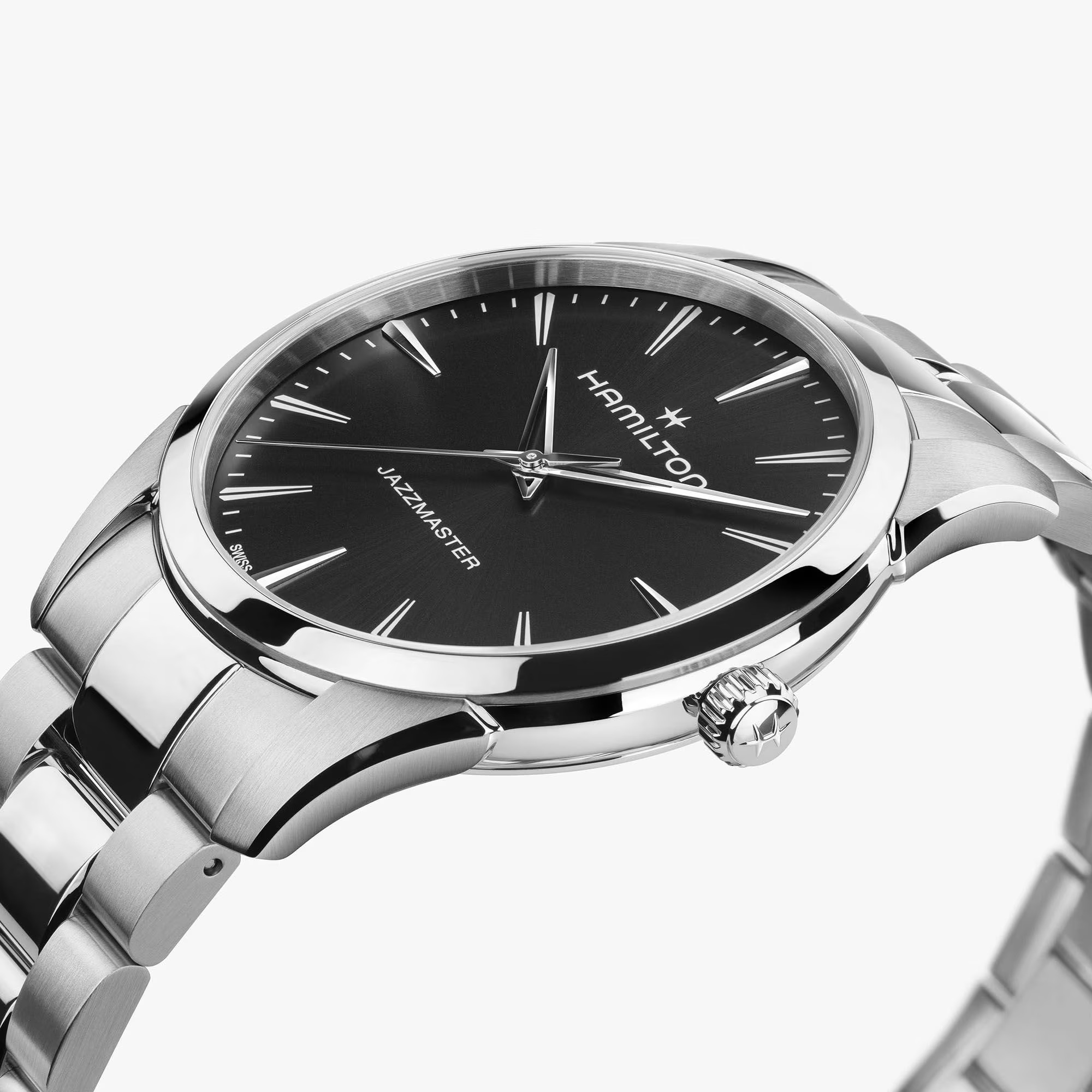 HAMILTON Jazzmaster Quartz Black Dial 40mm Silver Stainless Steel Bracelet H32461131 - 4