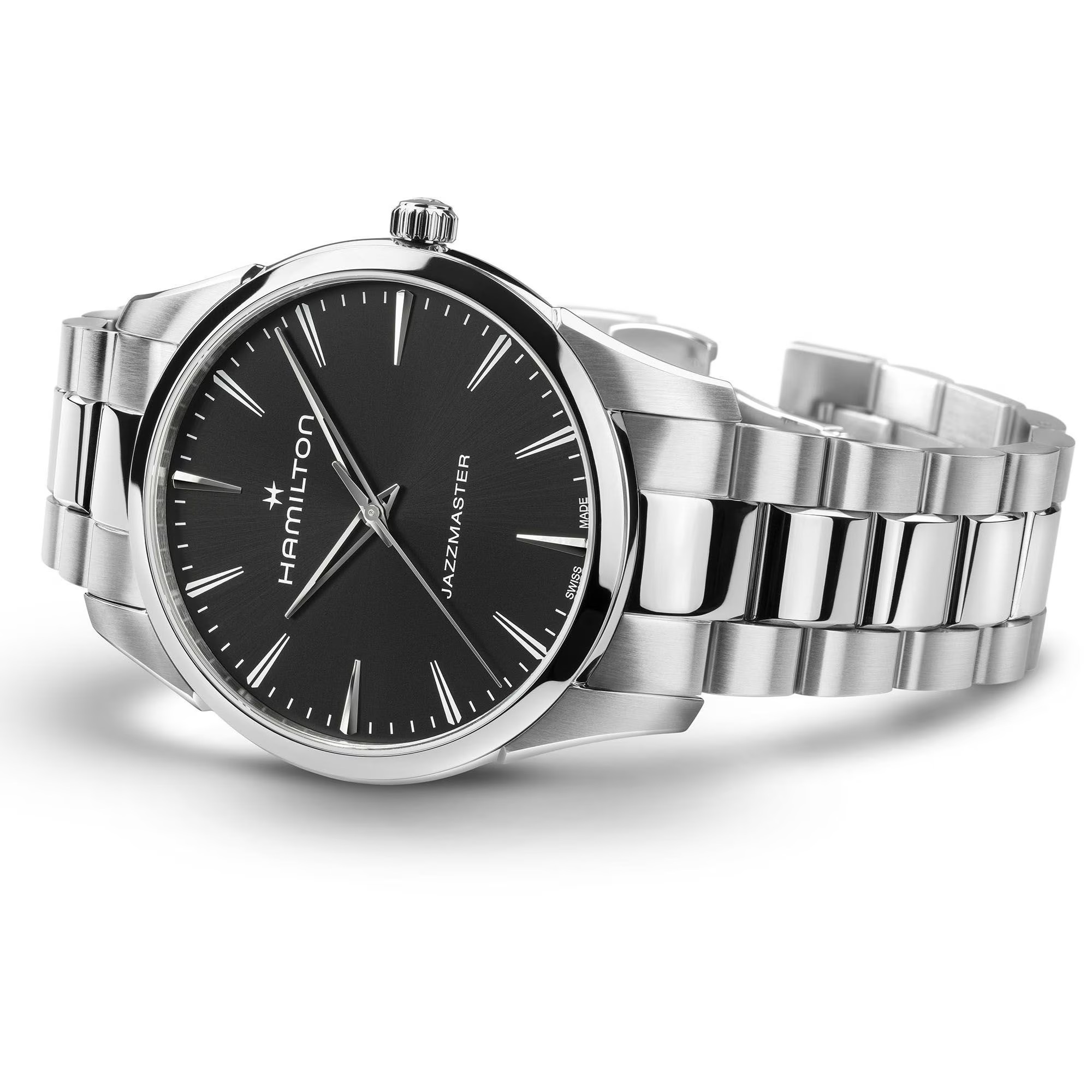 HAMILTON Jazzmaster Quartz Black Dial 40mm Silver Stainless Steel Bracelet H32461131 - 6