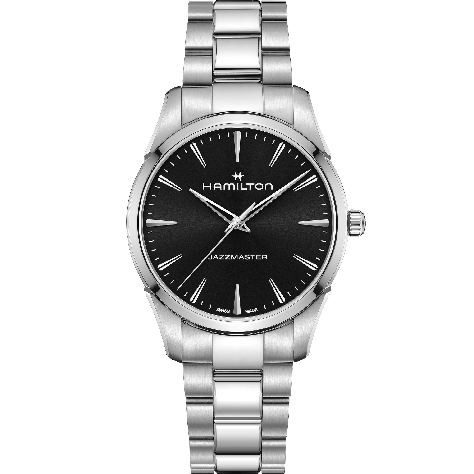 HAMILTON Jazzmaster Quartz Black Dial 40mm Silver Stainless Steel Bracelet H32461131 - 
