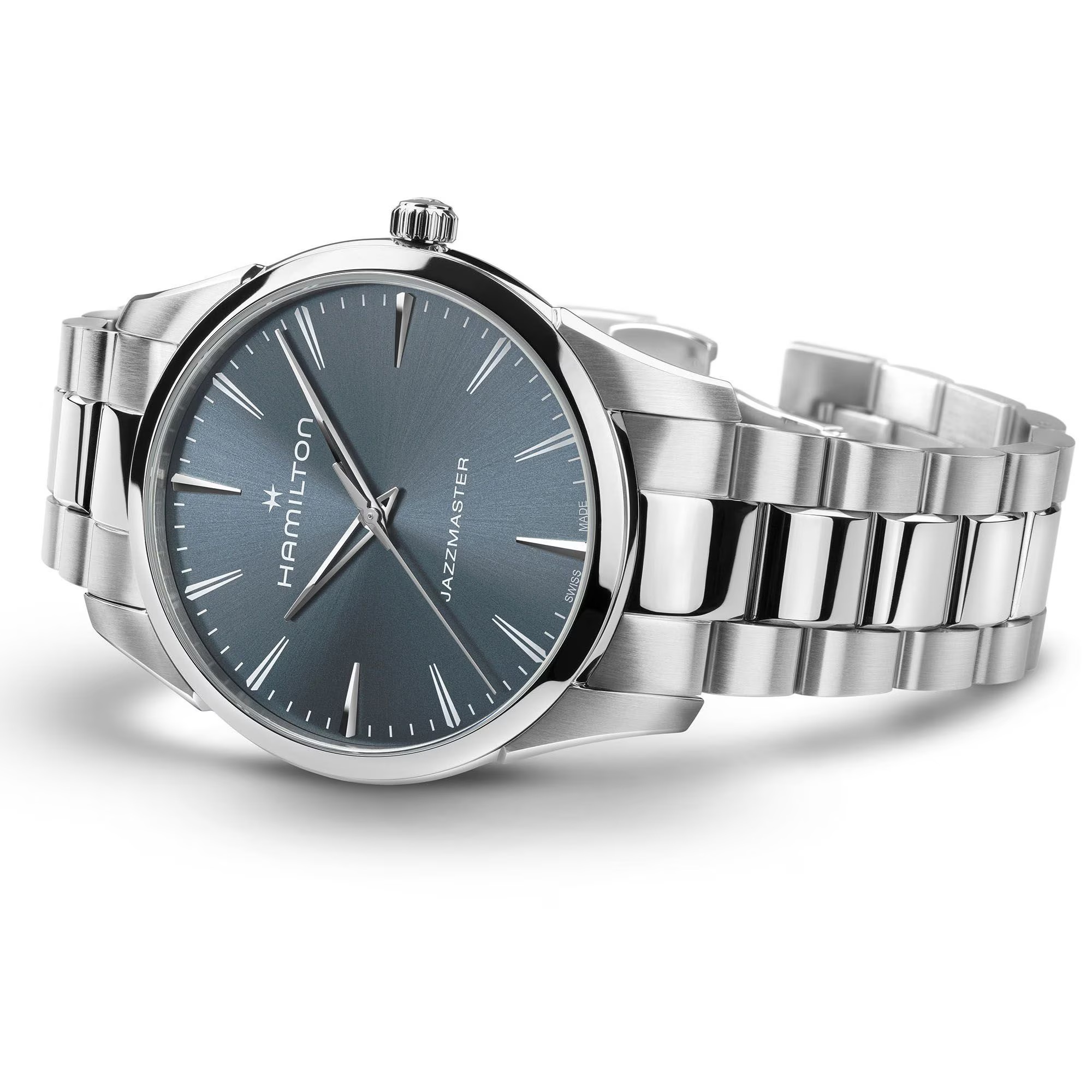 HAMILTON Jazzmaster Quartz Blue Dial 40mm Silver Stainless Steel Bracelet H32461141 - 4