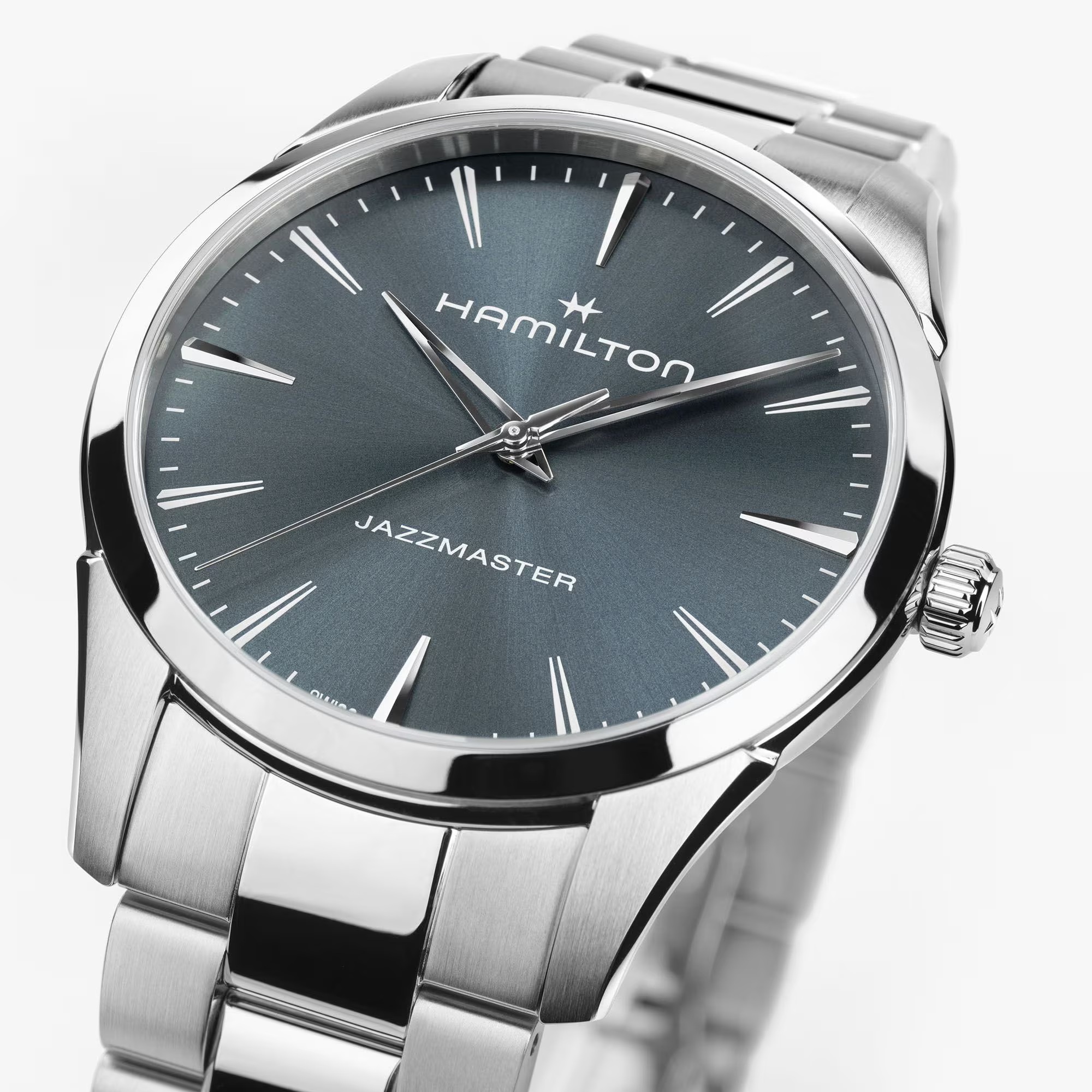 HAMILTON Jazzmaster Quartz Blue Dial 40mm Silver Stainless Steel Bracelet H32461141 - 5