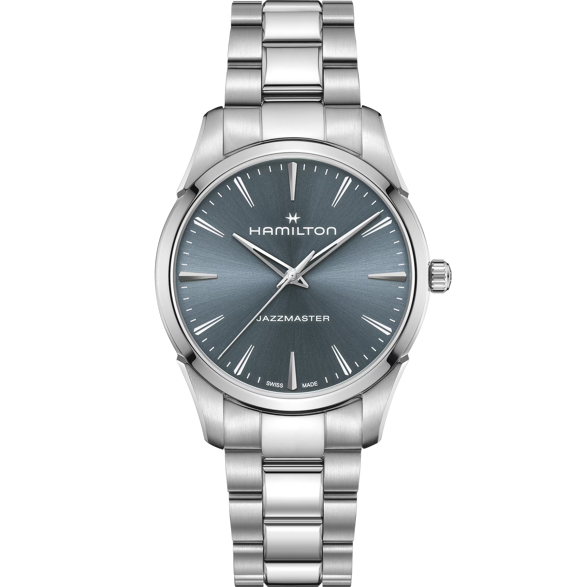 HAMILTON Jazzmaster Quartz Blue Dial 40mm Silver Stainless Steel Bracelet H32461141 - 