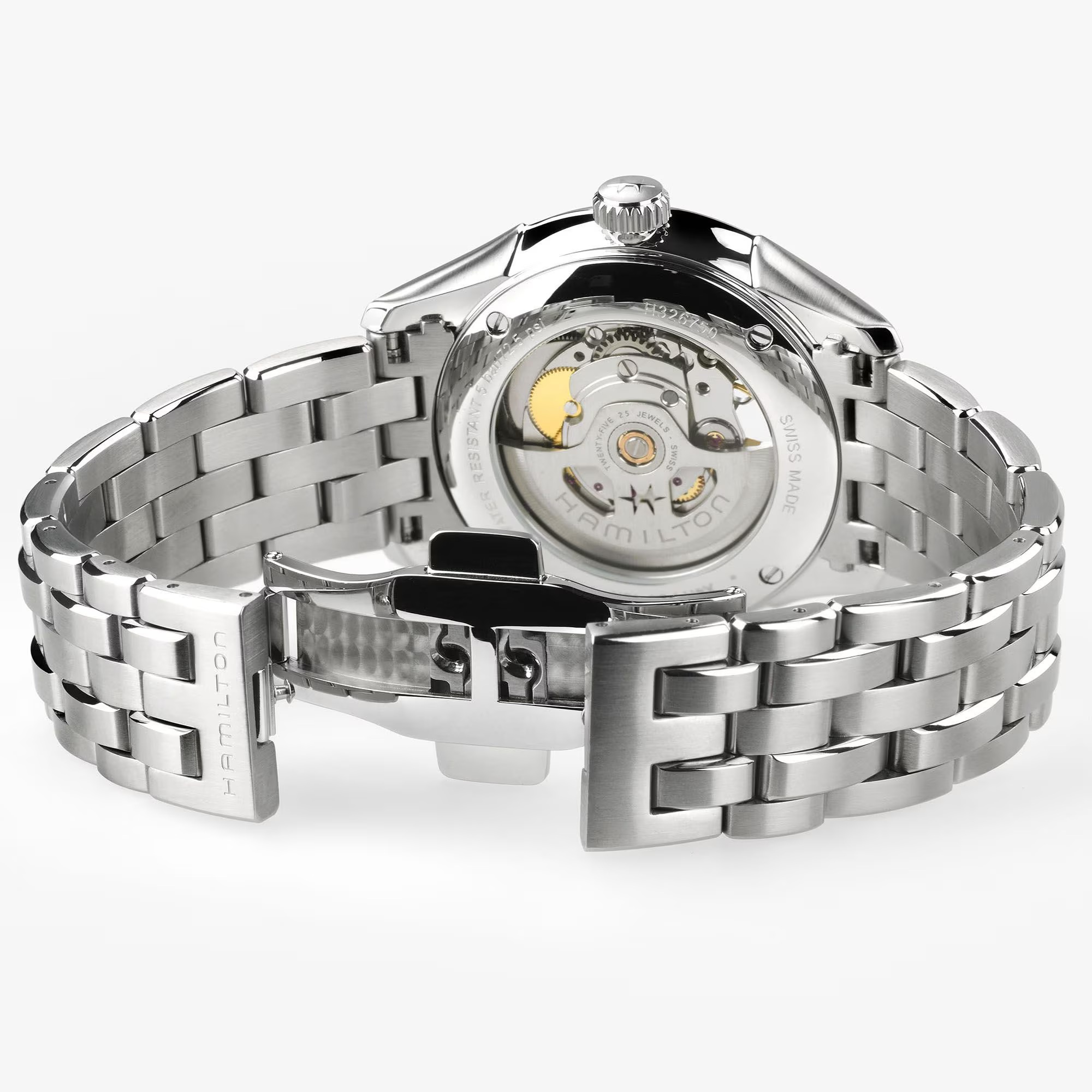 HAMILTON Jazzmaster Open Heart Auto Black Sunray Brushed Champagne Dial 40mm Silver Stainless Steel Bracelet H32675181 - 4