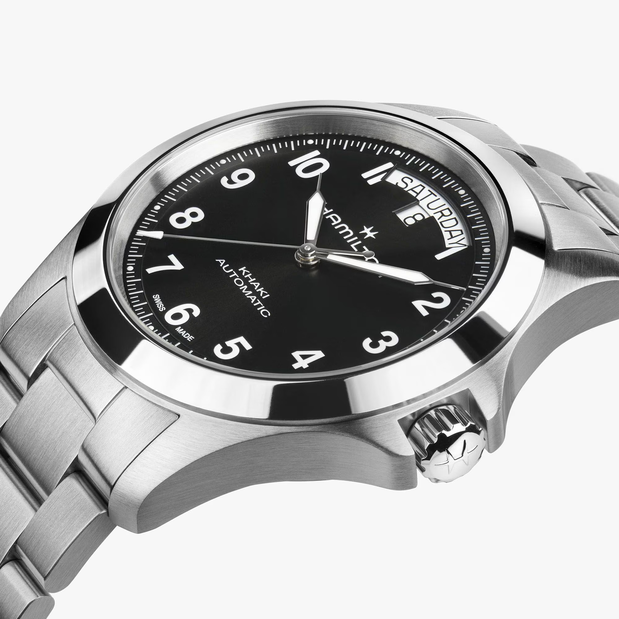 HAMILTON Khaki Field King Auto Black Dial 40mm Silver Stainless Steel Bracelet H64475131 - 7