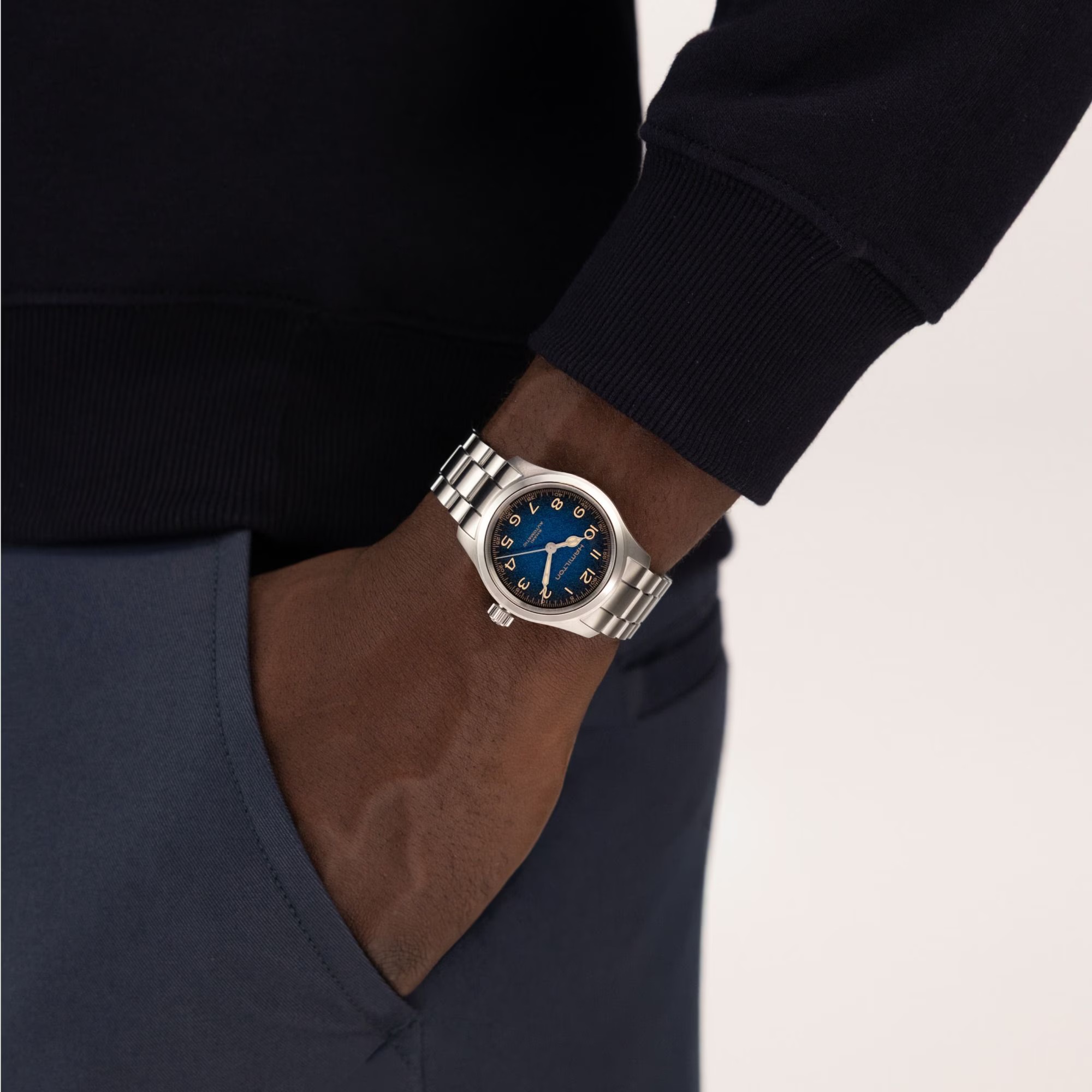 HAMILTON Khaki Field Murph Automatic Blue Dial 38mm Silver Stainless Steel Bracelet H70405140 - 