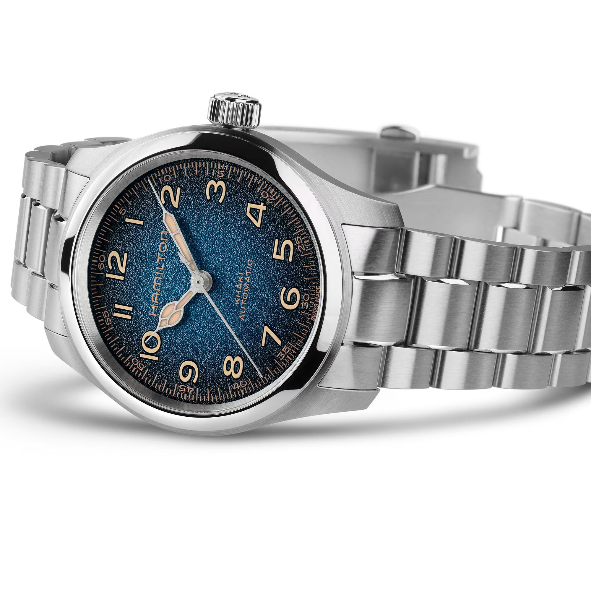 HAMILTON Khaki Field Murph Automatic Blue Dial 38mm Silver Stainless Steel Bracelet H70405140 - 4