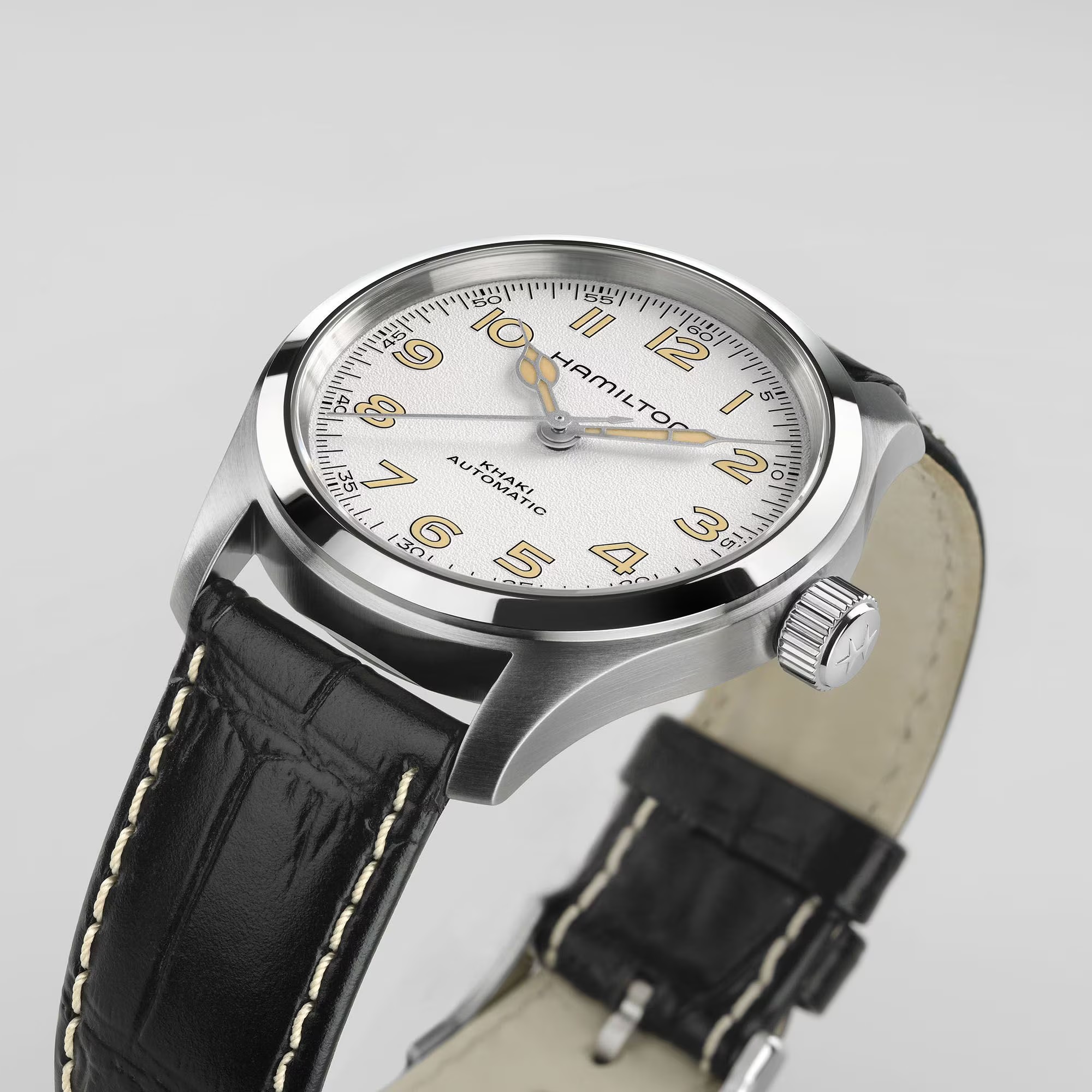 HAMILTON Khaki Field Murph Automatic White Dial 38mm Silver Stainless Steel Brown Leather Strap H70405710 - 5