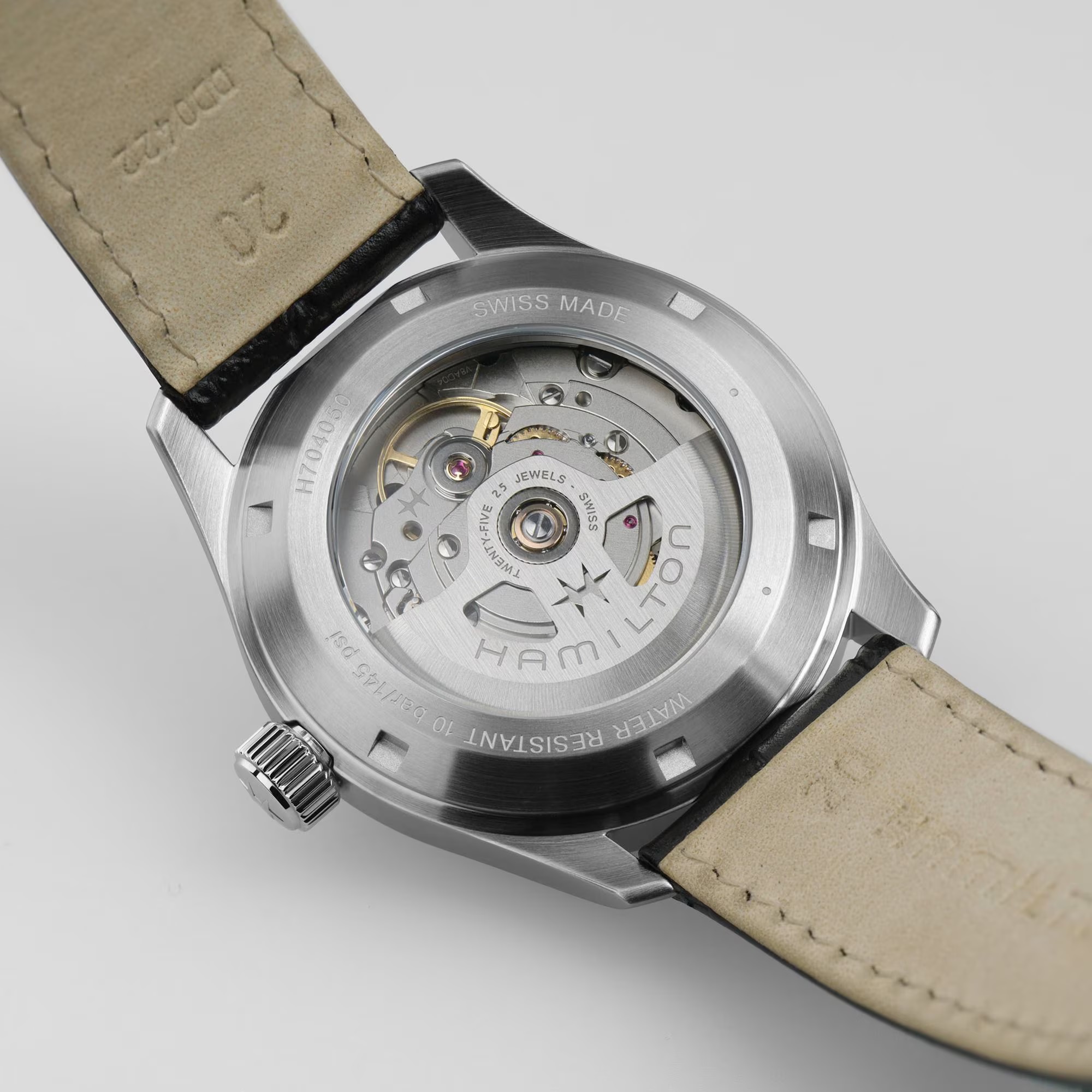 HAMILTON Khaki Field Murph Automatic White Dial 38mm Silver Stainless Steel Brown Leather Strap H70405710 - 6