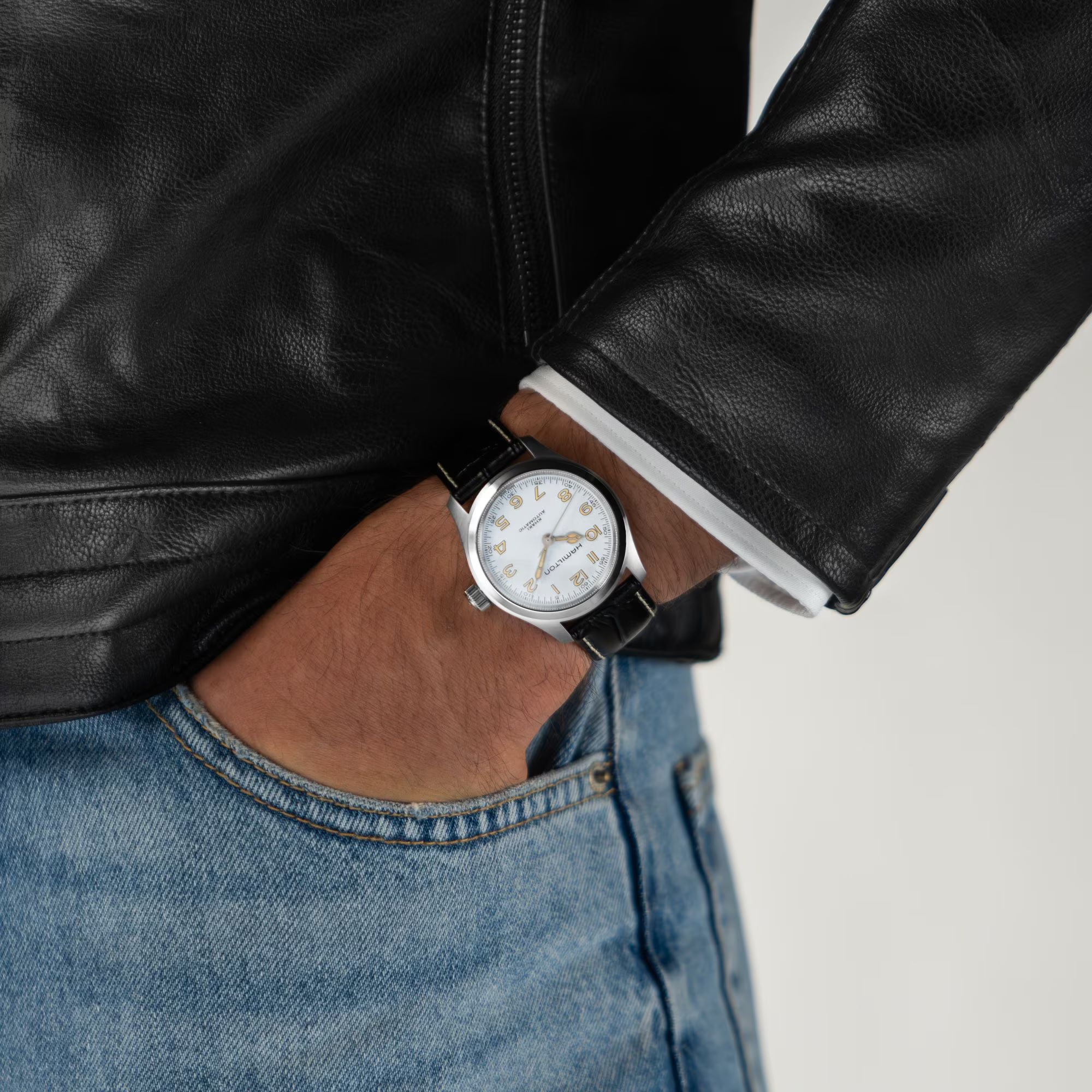 HAMILTON Khaki Field Murph Automatic White Dial 38mm Silver Stainless Steel Brown Leather Strap H70405710 - 2