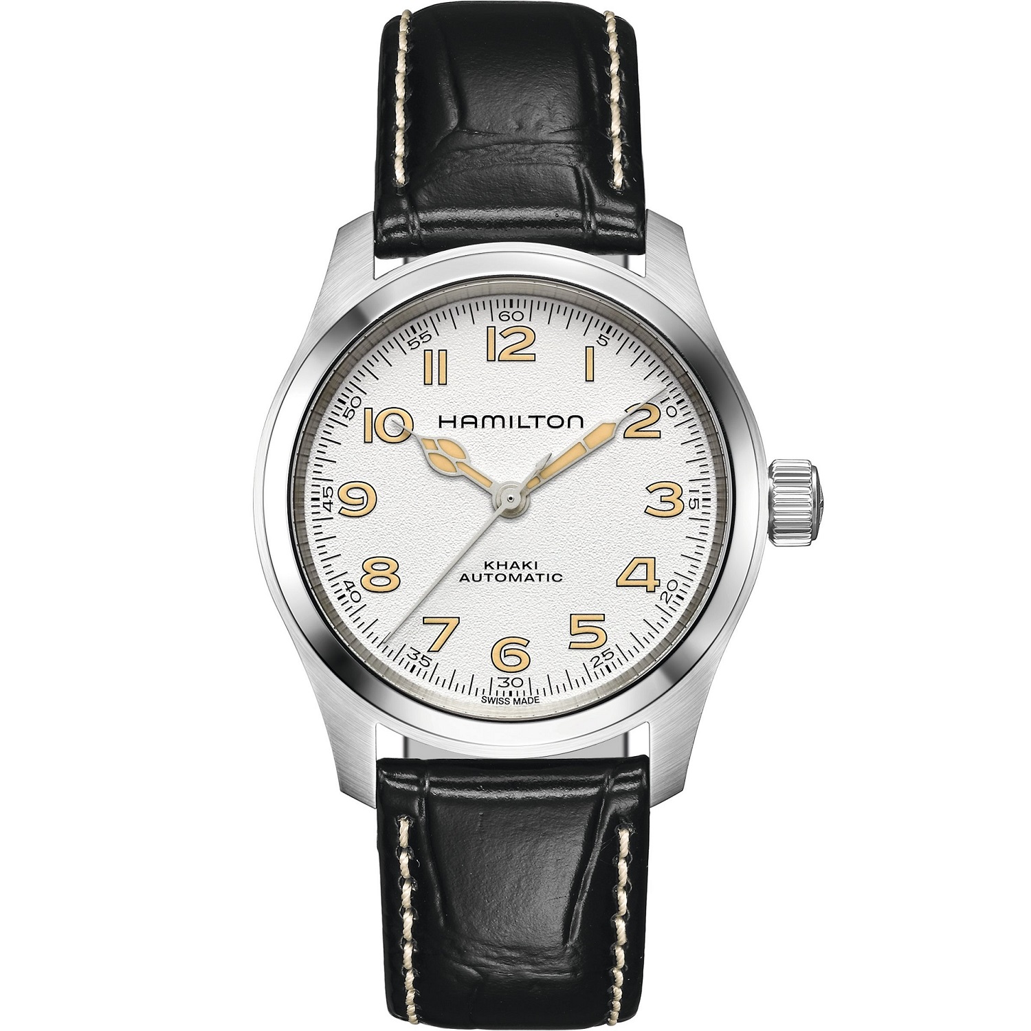 HAMILTON Khaki Field Murph Automatic White Dial 38mm Silver Stainless Steel Brown Leather Strap H70405710 - 1