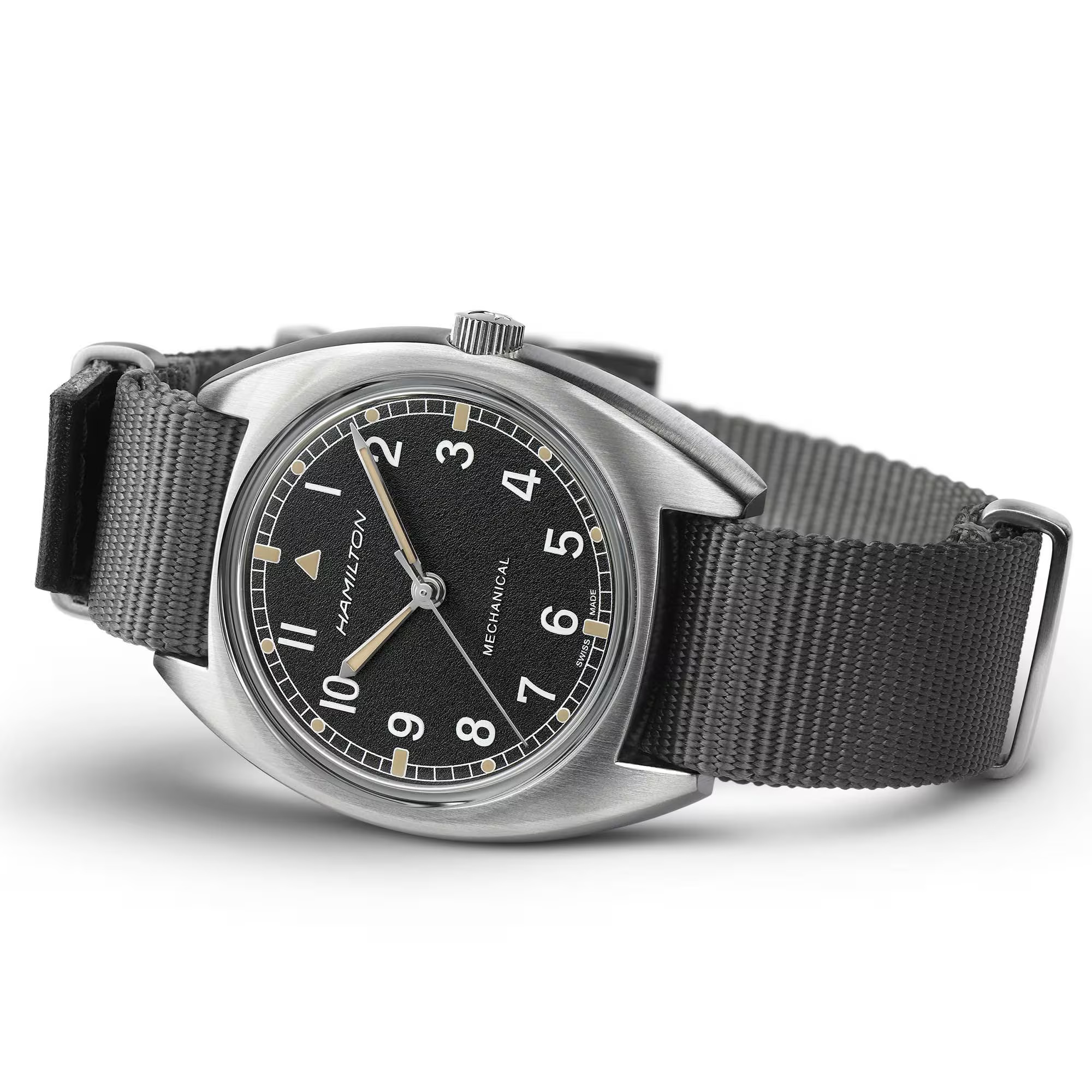 HAMILTON Khaki Aviation Pilot Pioneer Mechanical Gray Dial 36mm Silver Stainless Steel Gray NATO Strap H76419931 - 