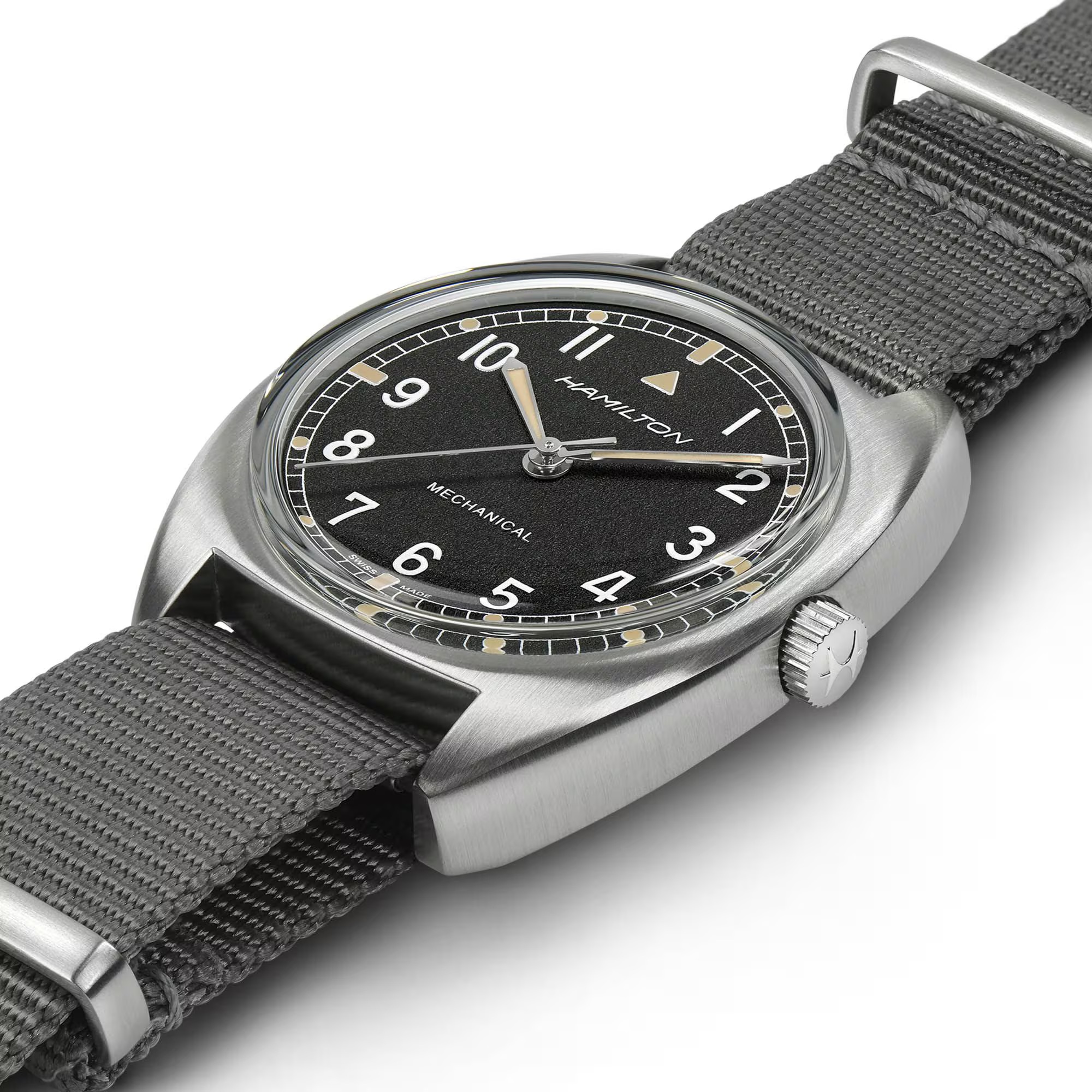 HAMILTON Khaki Aviation Pilot Pioneer Mechanical Gray Dial 36mm Silver Stainless Steel Gray NATO Strap H76419931 - 3