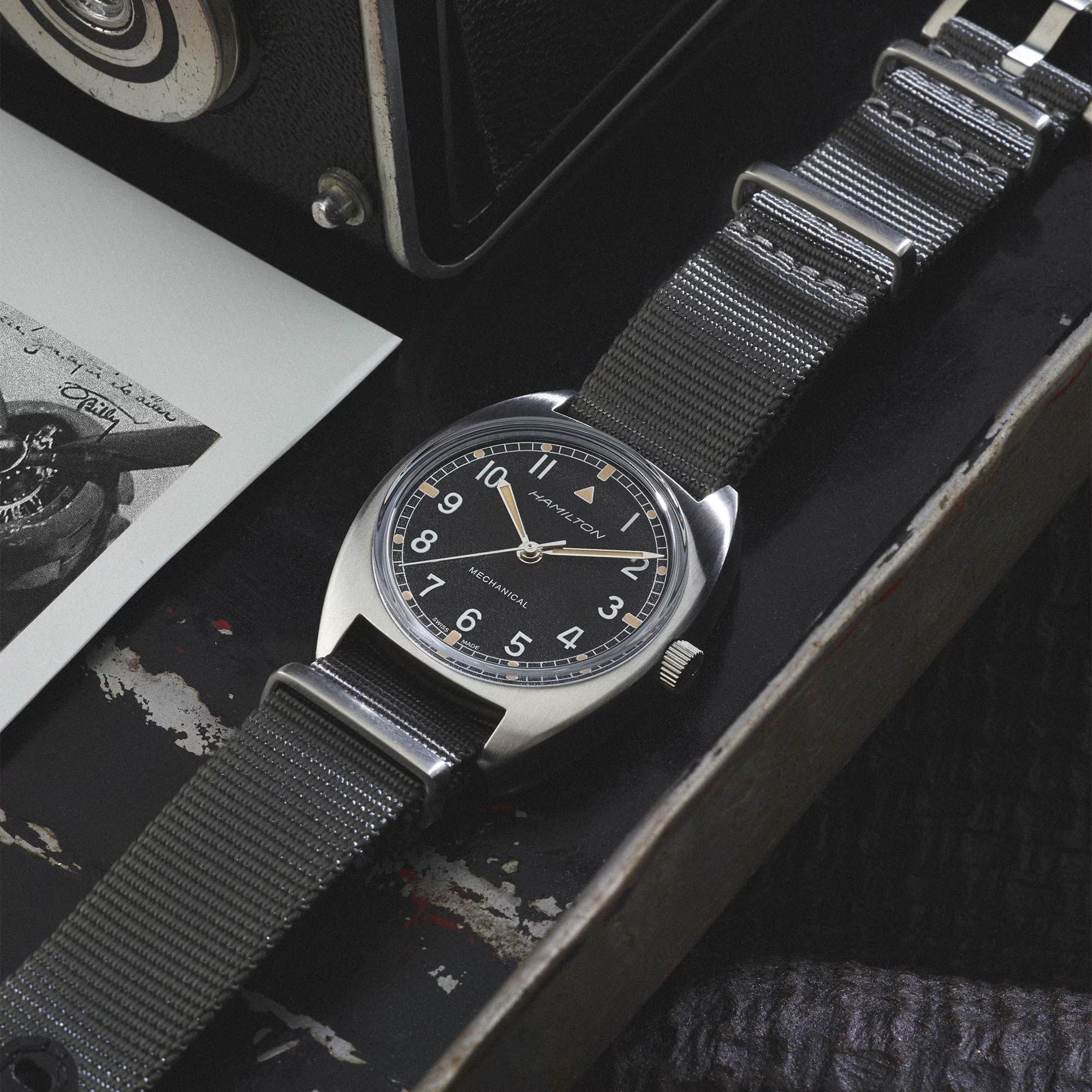 HAMILTON Khaki Aviation Pilot Pioneer Mechanical Gray Dial 36mm Silver Stainless Steel Gray NATO Strap H76419931 - 6