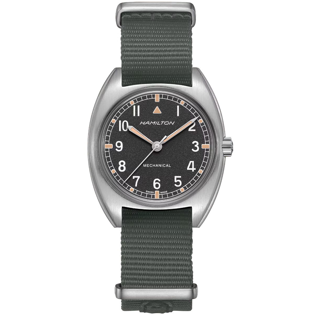 HAMILTON Khaki Aviation Pilot Pioneer Mechanical Gray Dial 36mm Silver Stainless Steel Gray NATO Strap H76419931 - 