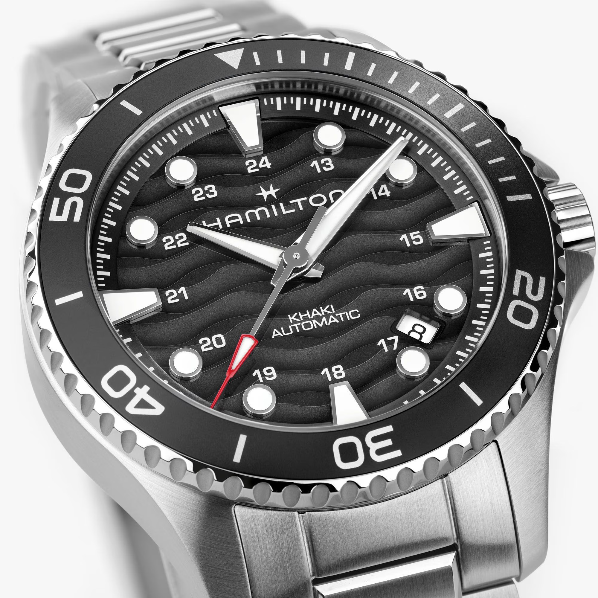 HAMILTON Khaki Navy Scuba Automatic Black Dial 40mm Silver Stainless Steel Bracelet H82415130 - 5