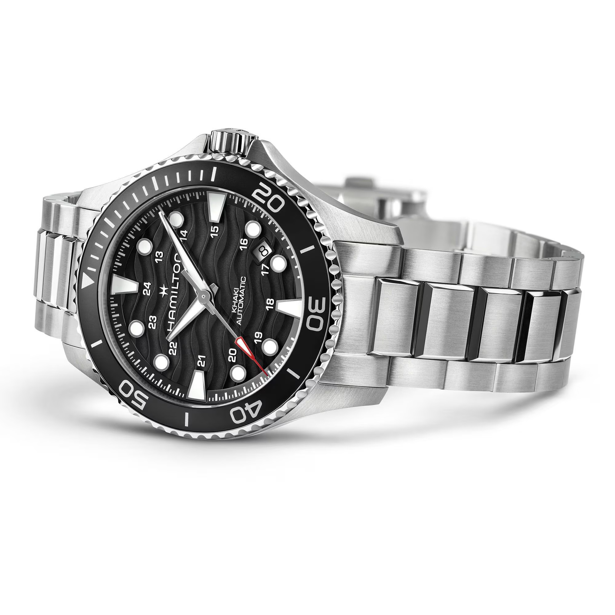 HAMILTON Khaki Navy Scuba Automatic Black Dial 40mm Silver Stainless Steel Bracelet H82415130 - 4