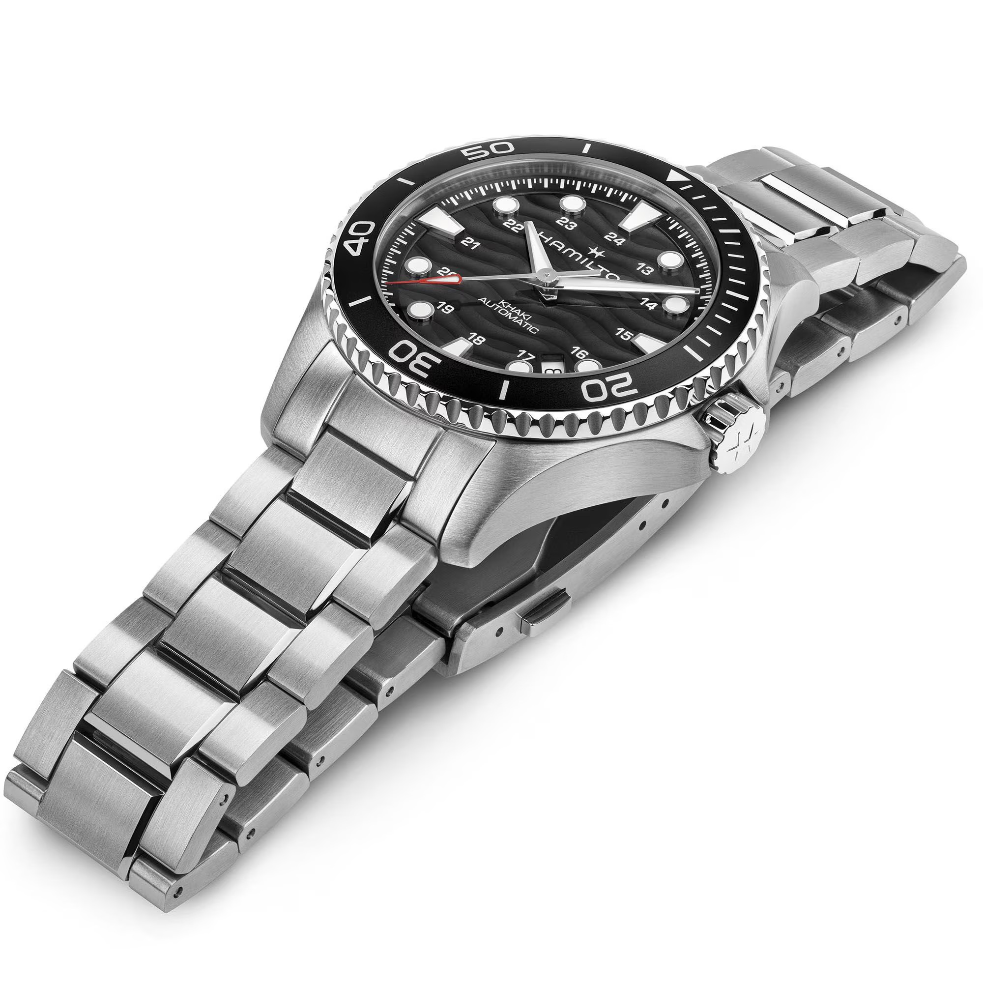 HAMILTON Khaki Navy Scuba Automatic Black Dial 40mm Silver Stainless Steel Bracelet H82415130 - 3