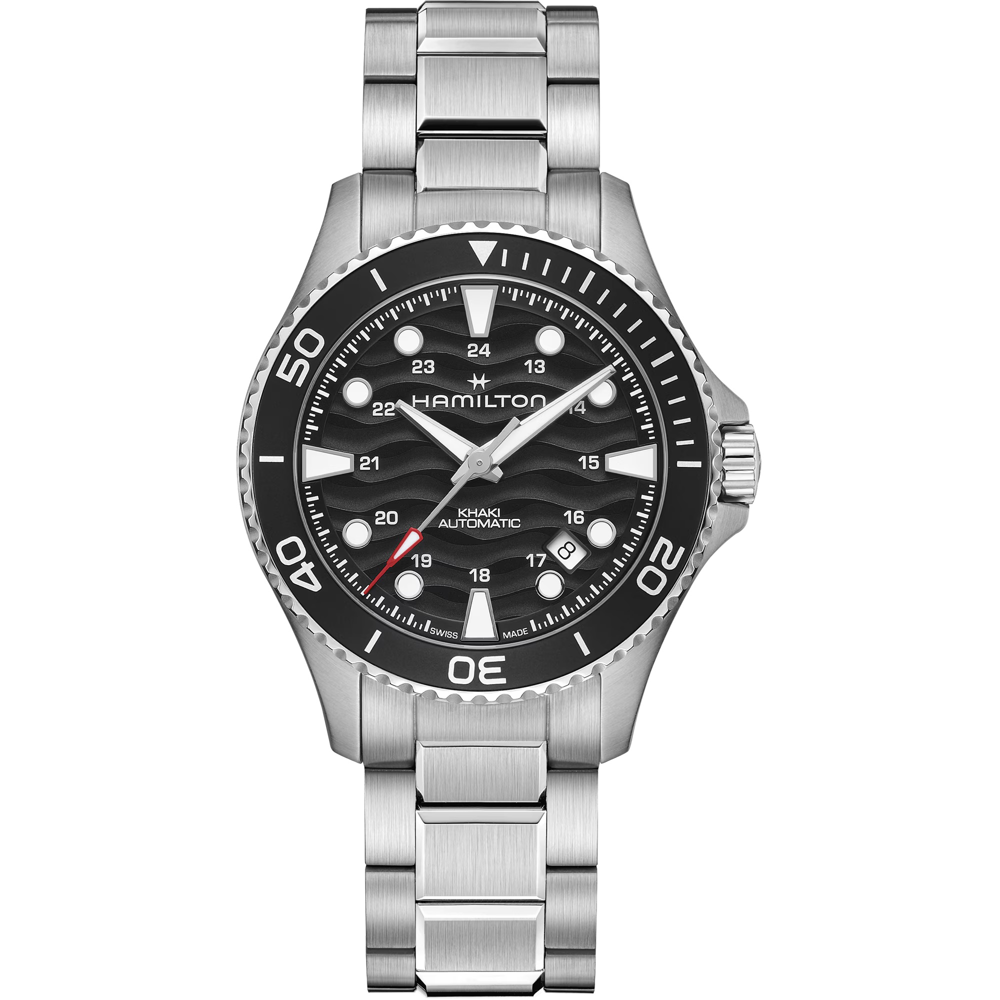 HAMILTON Khaki Navy Scuba Automatic Black Dial 40mm Silver Stainless Steel Bracelet H82415130 - 