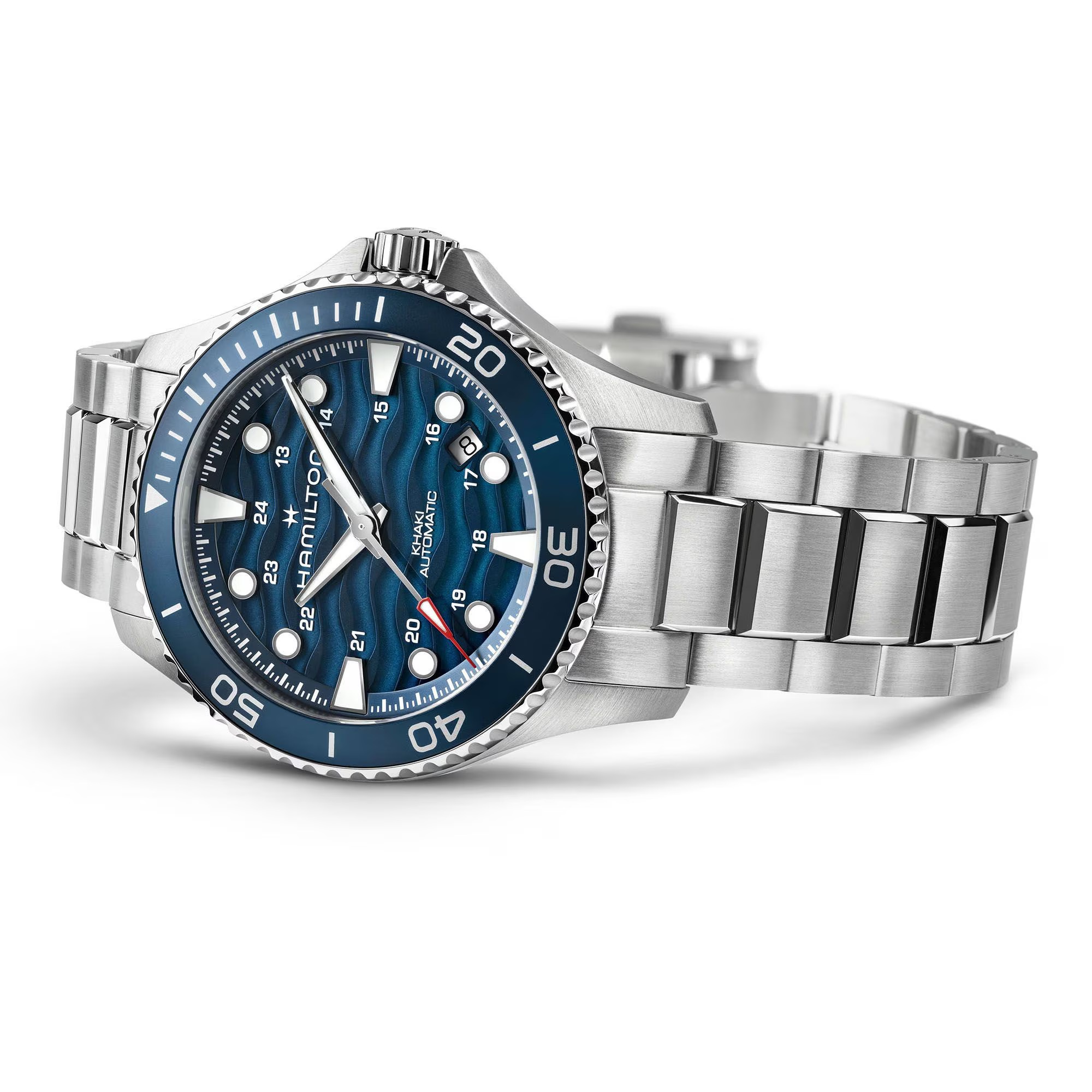 HAMILTON Khaki Navy Scuba Automatic Blue Dial 40mm Silver Stainless Steel Bracelet H82425140 - 3