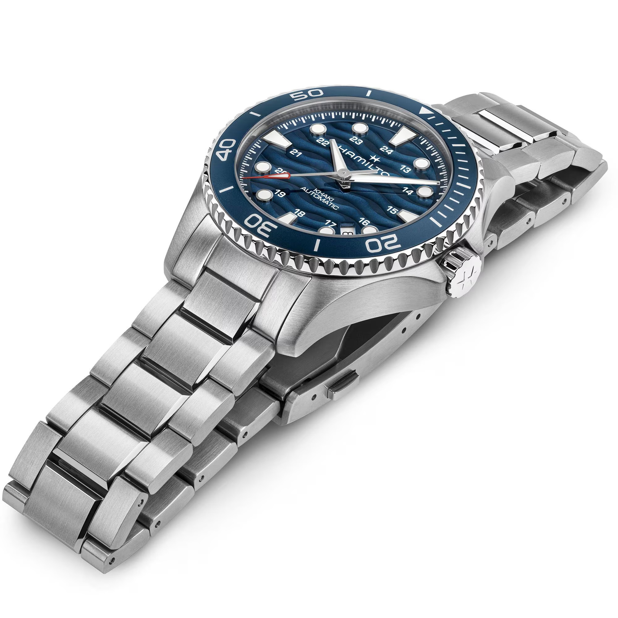 HAMILTON Khaki Navy Scuba Automatic Blue Dial 40mm Silver Stainless Steel Bracelet H82425140 - 4