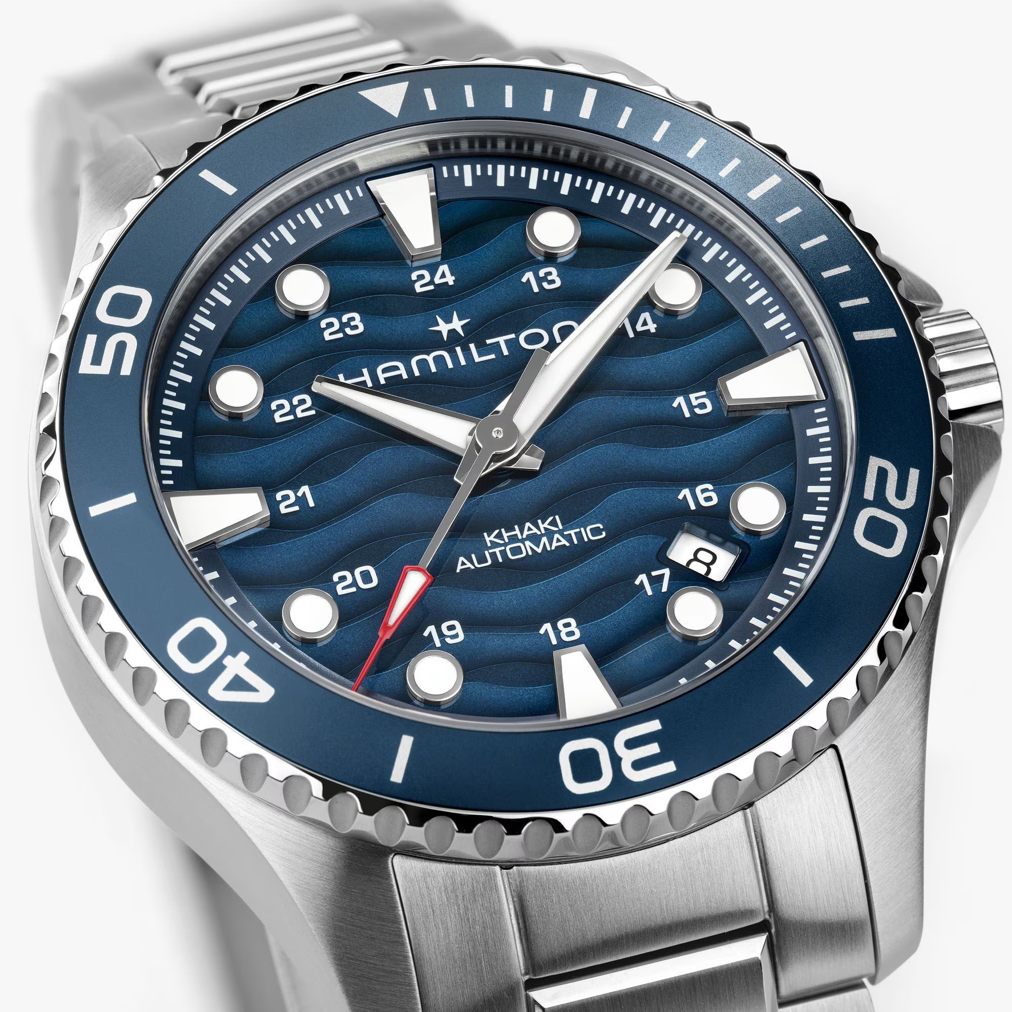 HAMILTON Khaki Navy Scuba Automatic Blue Dial 40mm Silver Stainless Steel Bracelet H82425140 - 5