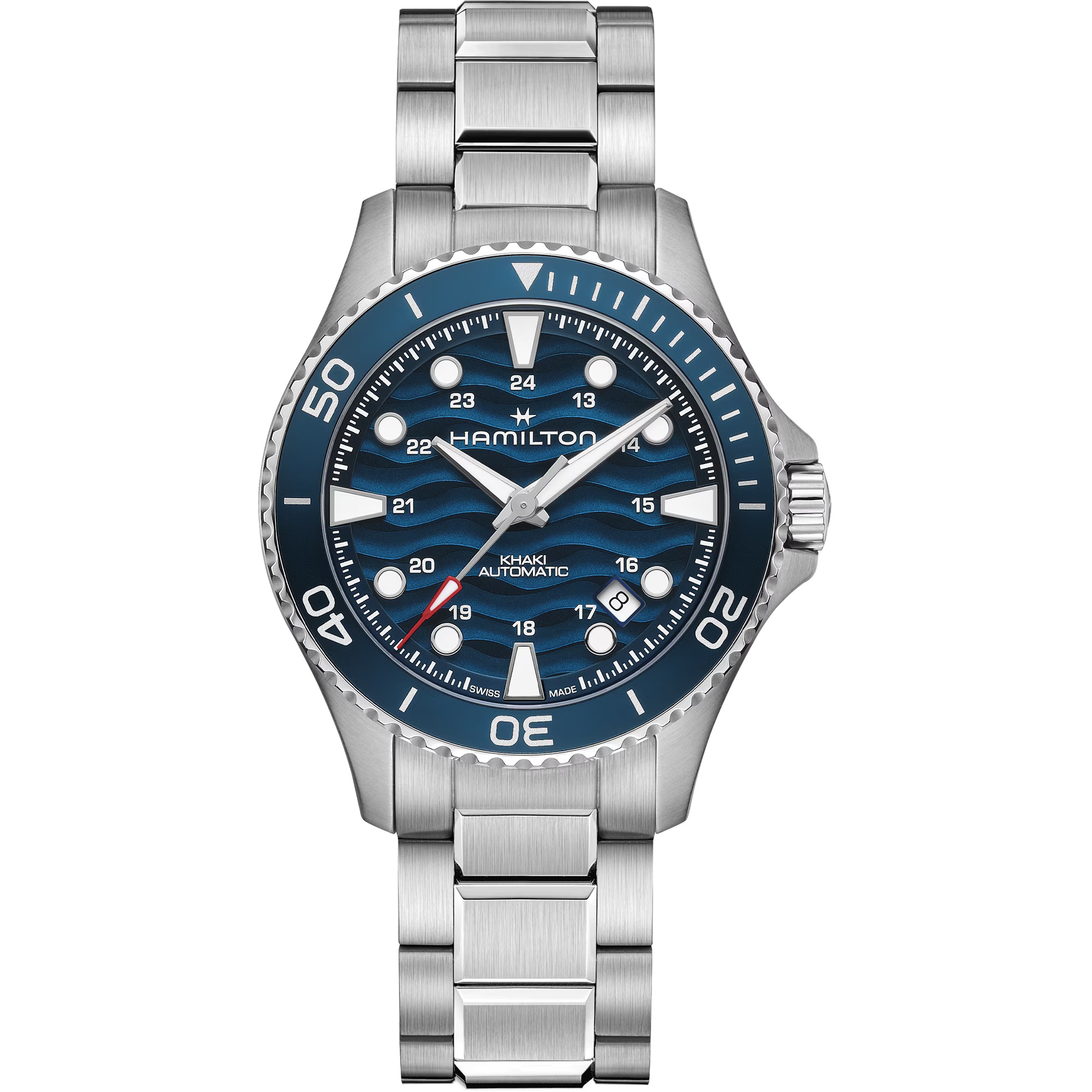 HAMILTON Khaki Navy Scuba Automatic Blue Dial 40mm Silver Stainless Steel Bracelet H82425140 - 