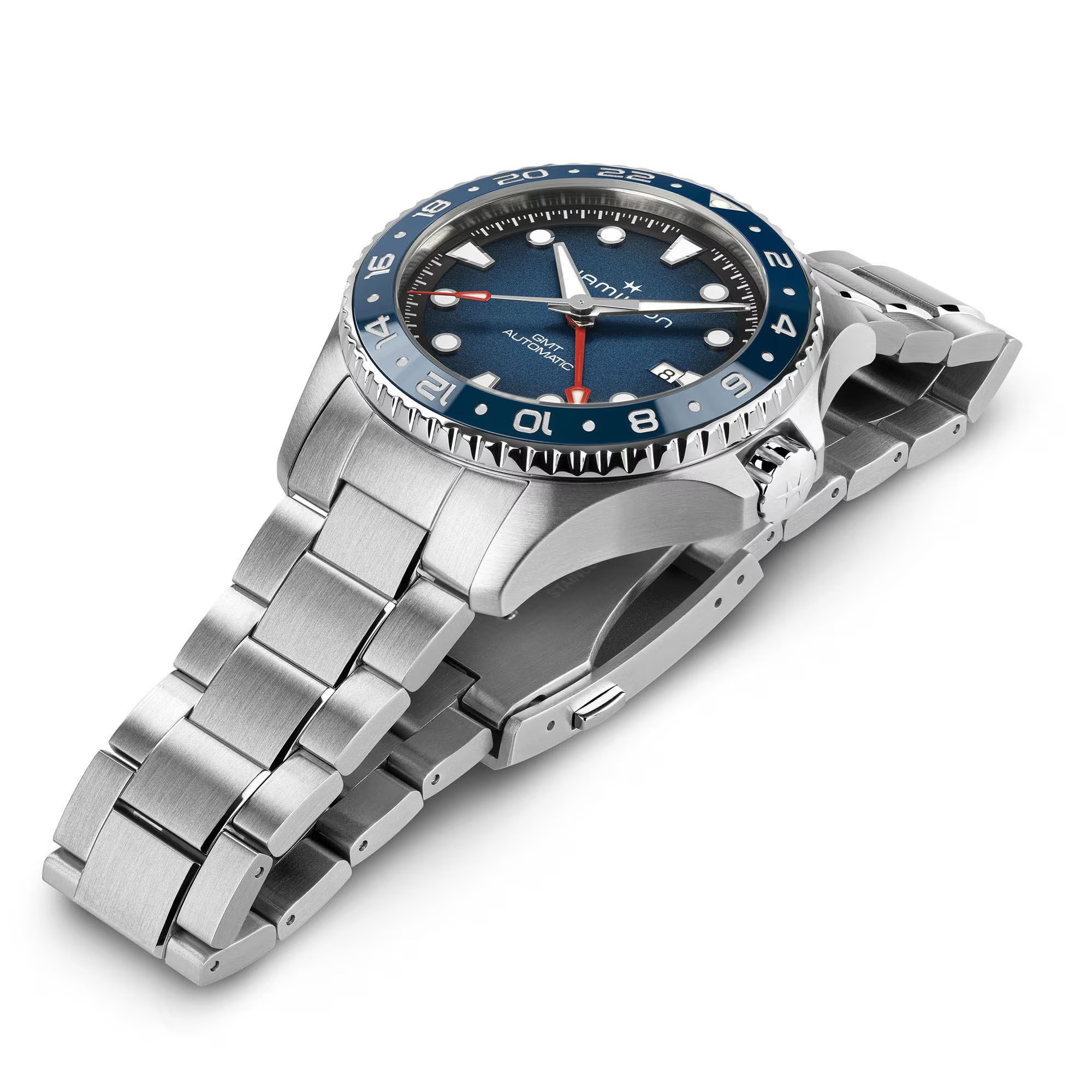 HAMILTON Khaki Navy Scuba Automatic GMT Blue Dial 43mm Silver Stainless Steel Bracelet H82535140 - 3