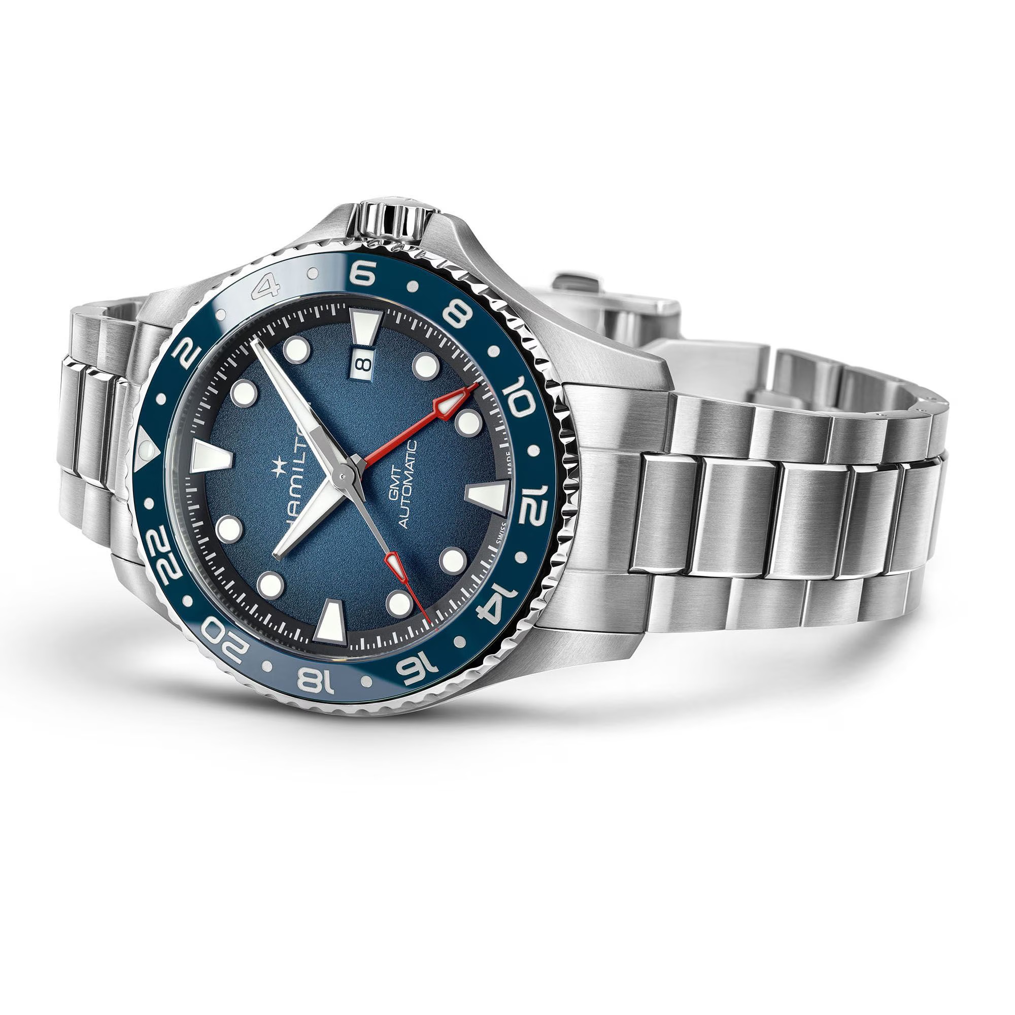 HAMILTON Khaki Navy Scuba Automatic GMT Blue Dial 43mm Silver Stainless Steel Bracelet H82535140 - 4
