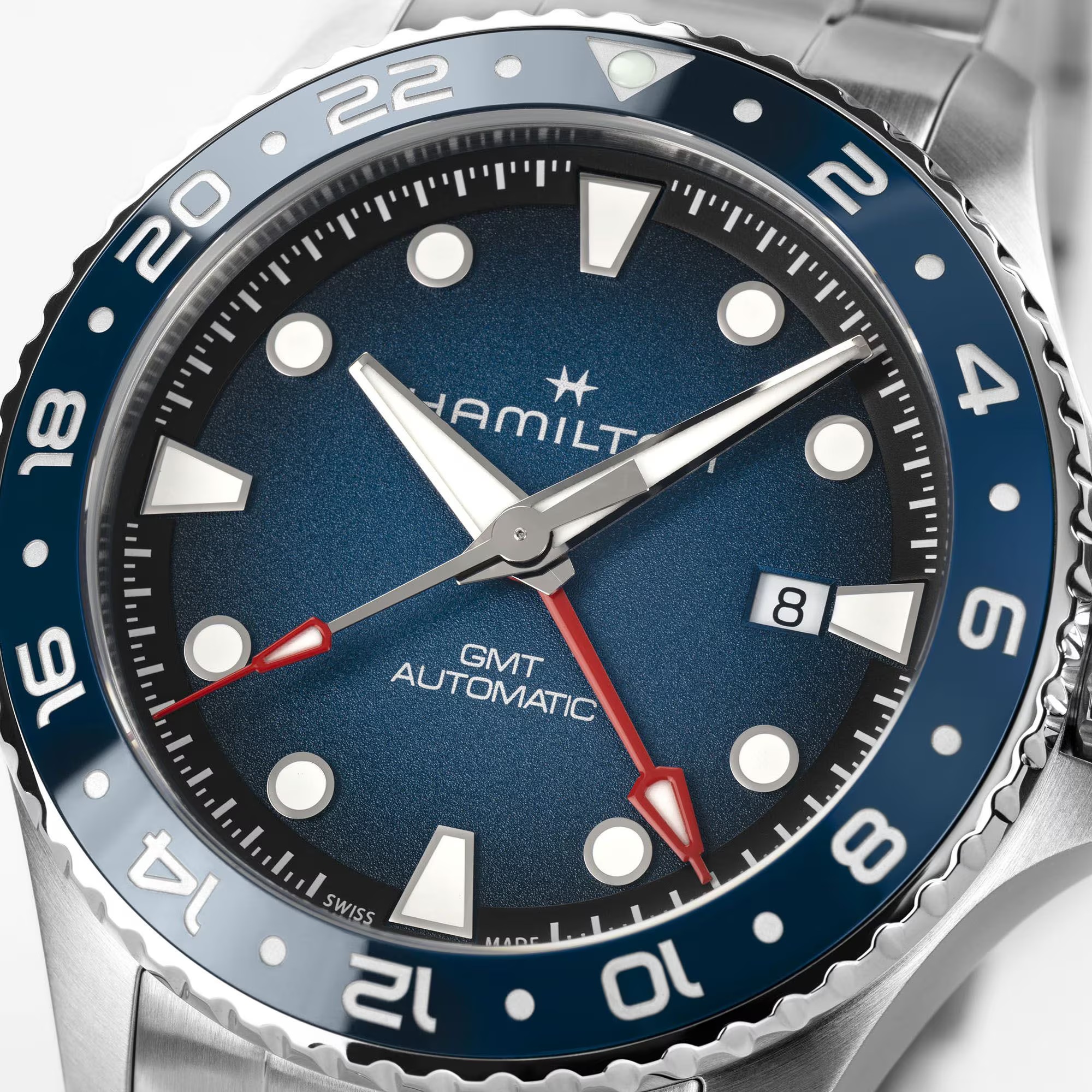 HAMILTON Khaki Navy Scuba Automatic GMT Blue Dial 43mm Silver Stainless Steel Bracelet H82535140 - 5