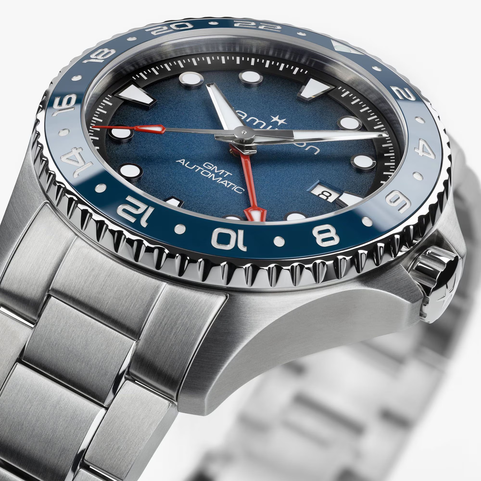 HAMILTON Khaki Navy Scuba Automatic GMT Blue Dial 43mm Silver Stainless Steel Bracelet H82535140 - 6
