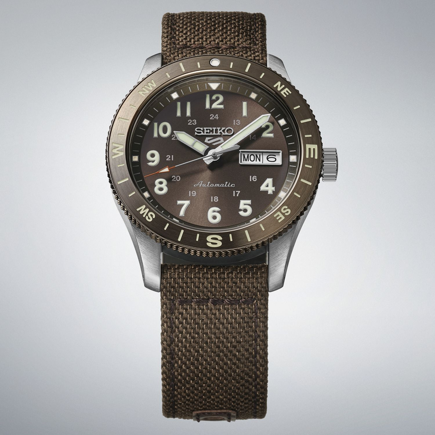 SEIKO 5 Sports Field Series Automatic Blue Dial 41mm Silver Stainless Steel Green Fabric Strap HDB009K1J - 4