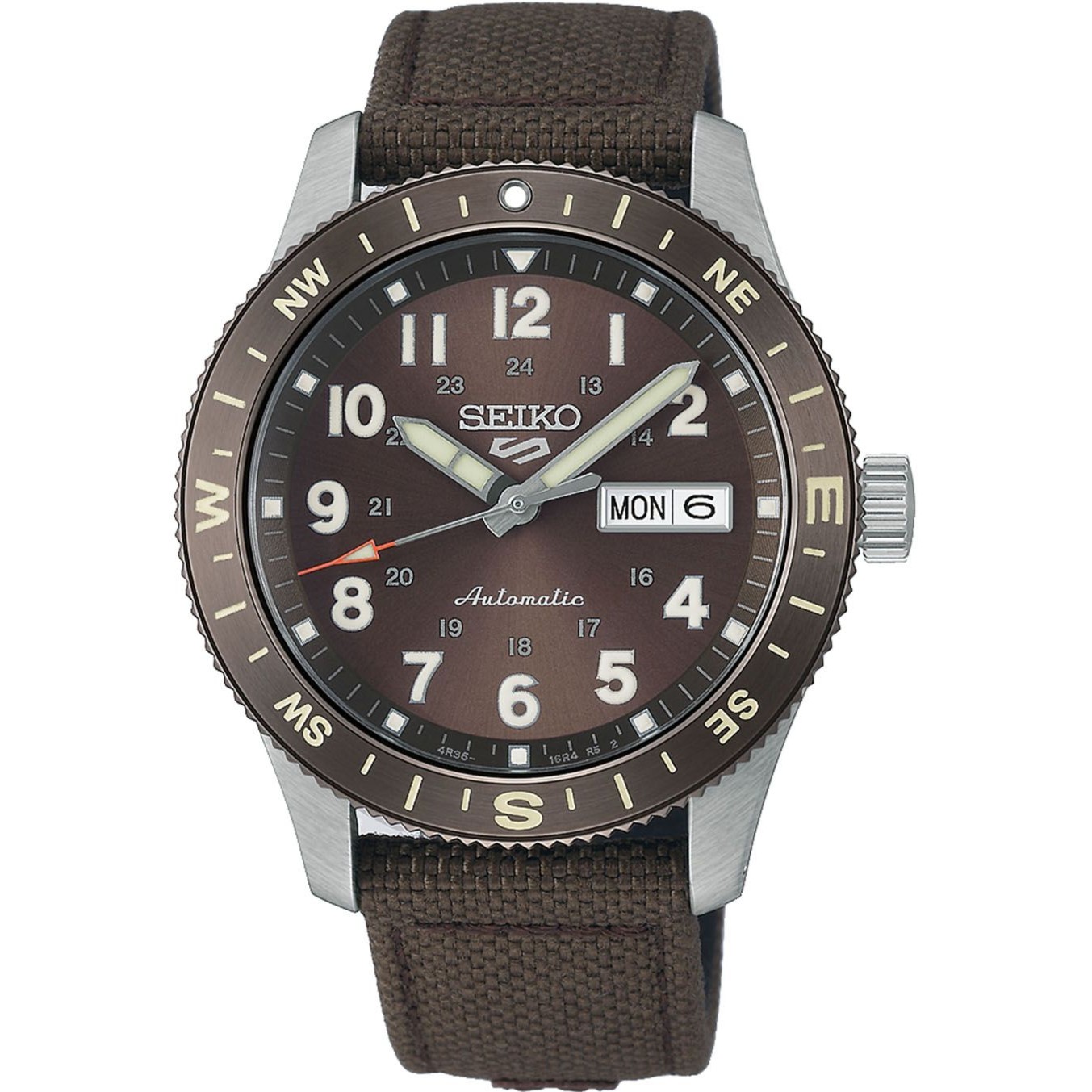 SEIKO 5 Sports Field Series Automatic Blue Dial 41mm Silver Stainless Steel Green Fabric Strap HDB009K1J - 