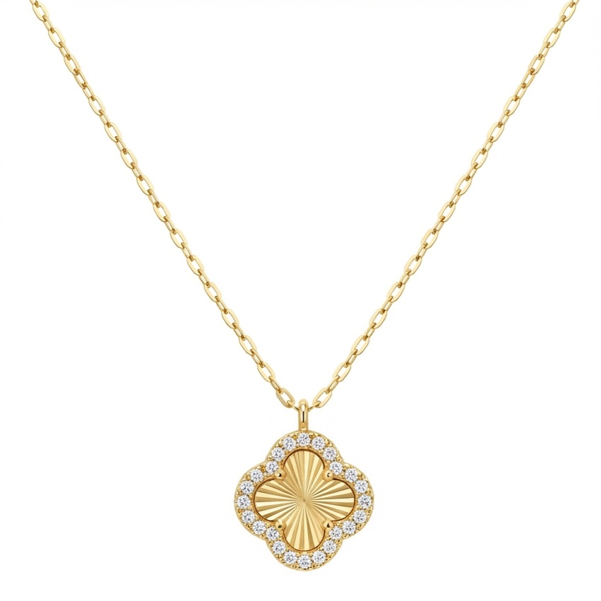NECKLACE SENZIO Collection Yellow Gold K9 with Zircon Stones 3KOR.NE4649 - 