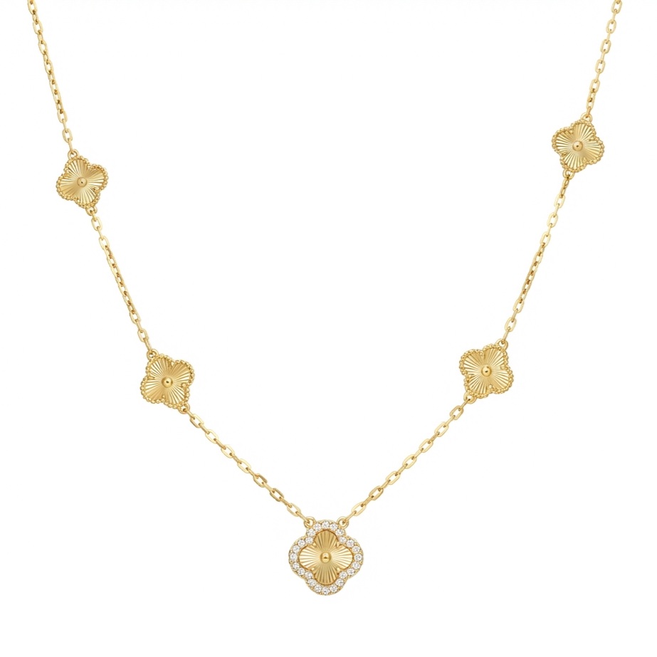 NECKLACE SENZIO Collection Yellow Gold K9 with Zircon Stones 3KOR.NE4655 - 
