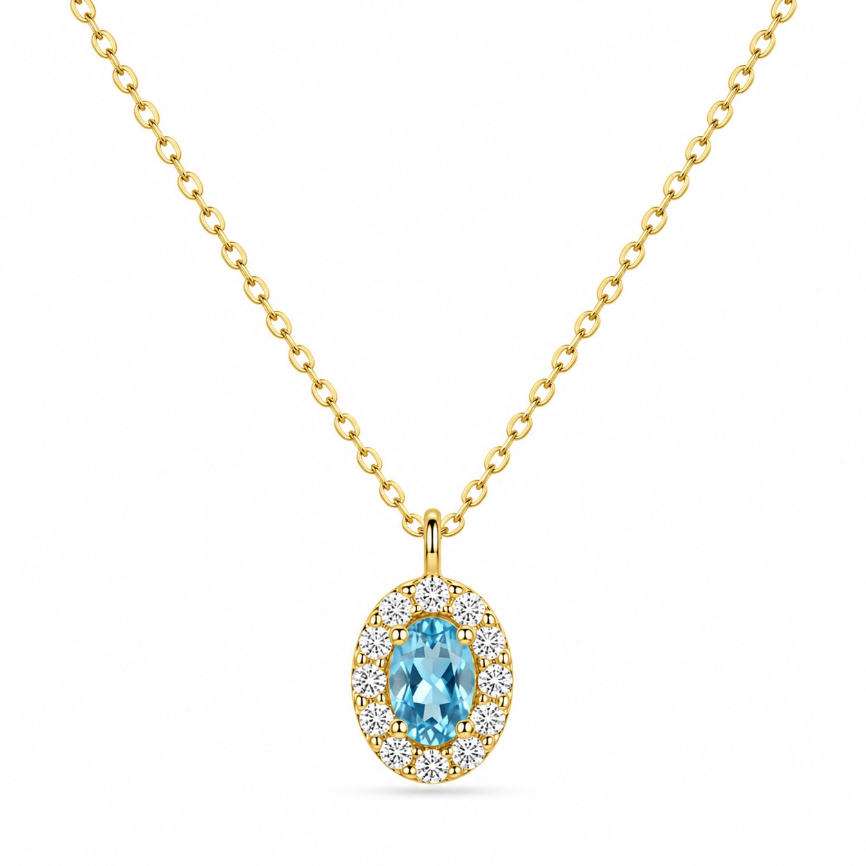 NECKLACE Rosette SENZIO K9 Yellow Gold with Zircon Stones 3KOR.NE4662 - 