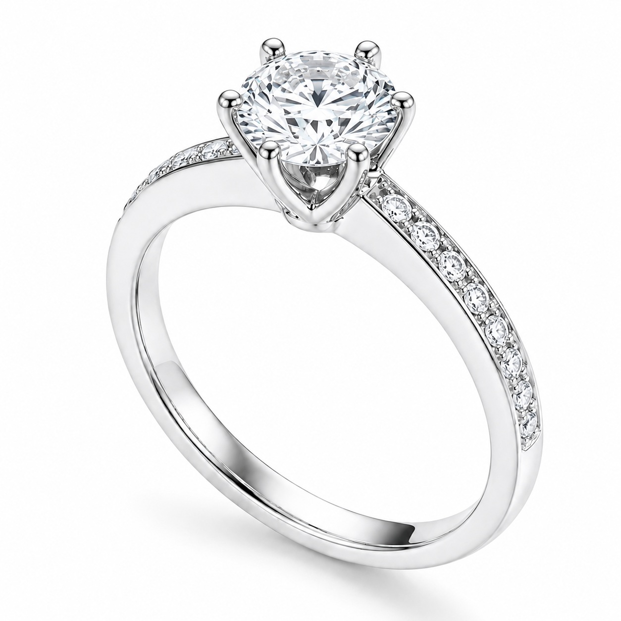RING Solitaire SENZIO Collection in K9 White Gold with Zircon Stones 3KOR.RI4703W - 