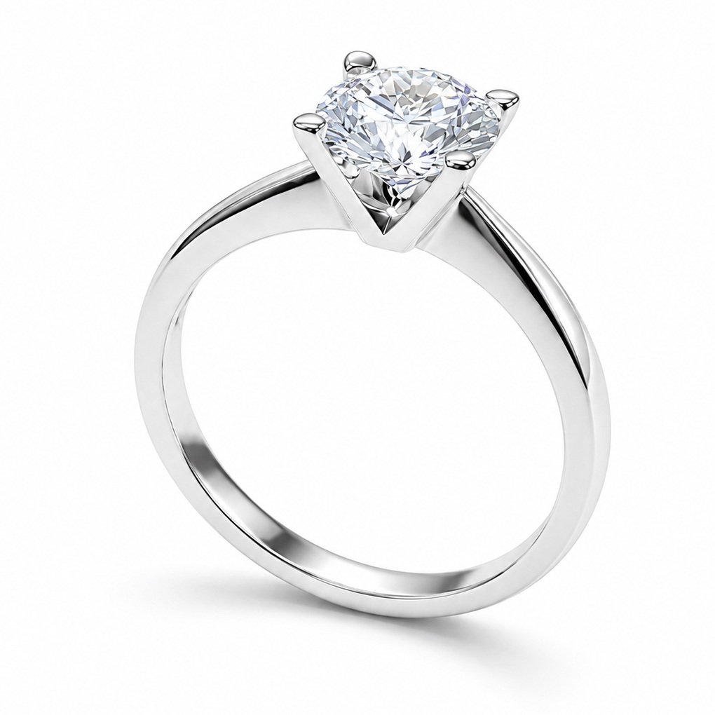 RING Solitaire SENZIO Collection in K9 White Gold with Zircon Stones 3KOR.RI4704W - 