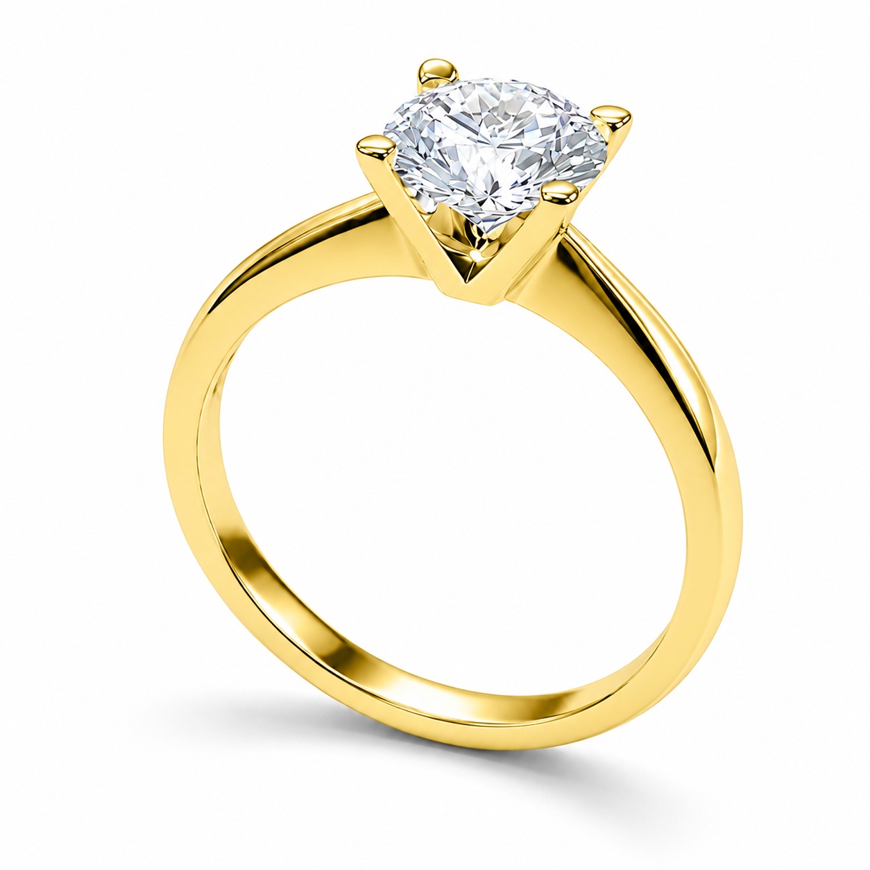 RING Solitaire SENZIO Collection in K9 Yellow Gold with Zircon Stones 3KOR.RI4704Y - 