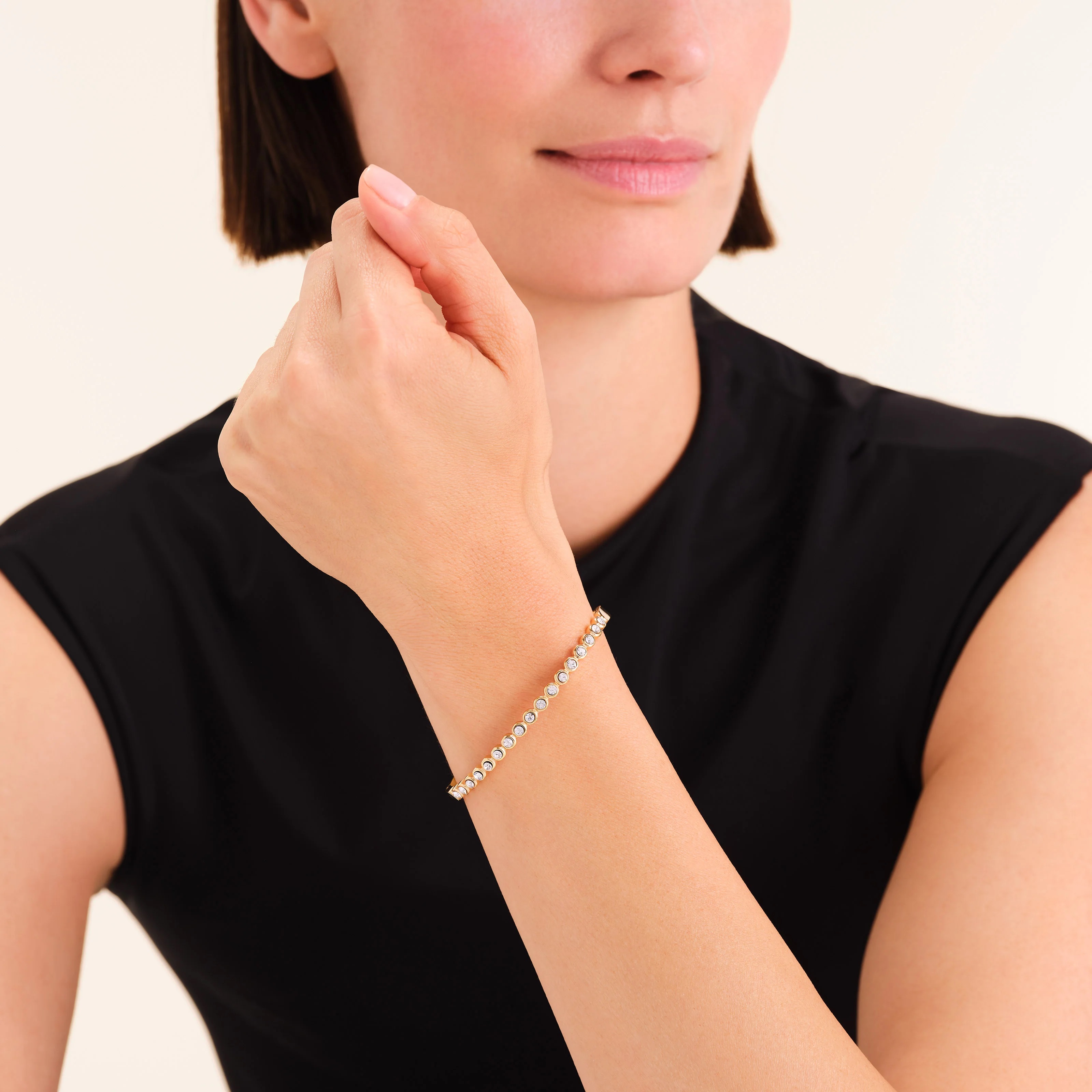 ΒΡΑΧΙΟΛΙ ROSEFIELD Crystal Bangle από Επιχρυσωμένο Ανοξείδωτο Ατσάλι JBBCG-J1208 - 