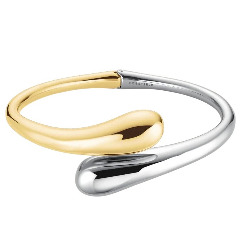 ΒΡΑΧΙΟΛΙ ROSEFIELD Dome Contrarie Bangle από Δίχρωμο Επιχρυσωμένο Ανοξείδωτο Ατσάλι JBDCD-J1219 - 