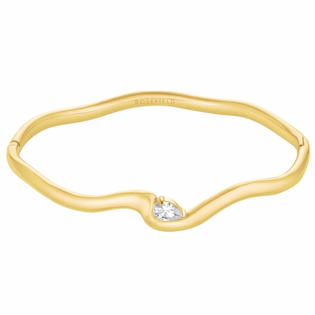 ΒΡΑΧΙΟΛΙ ROSEFIELD Marquise Wave Bangle από Επιχρυσωμένο Ανοξείδωτο Ατσάλι JBMWG-J1303 - 