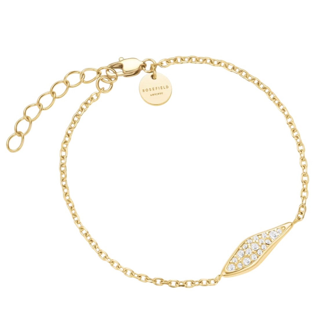 ΒΡΑΧΙΟΛΙ ROSEFIELD Pave Leaf από Επιχρυσωμένο Ανοξείδωτο Ατσάλι με Πέτρες Ζιργκόν JBPLG-J1238 - 
