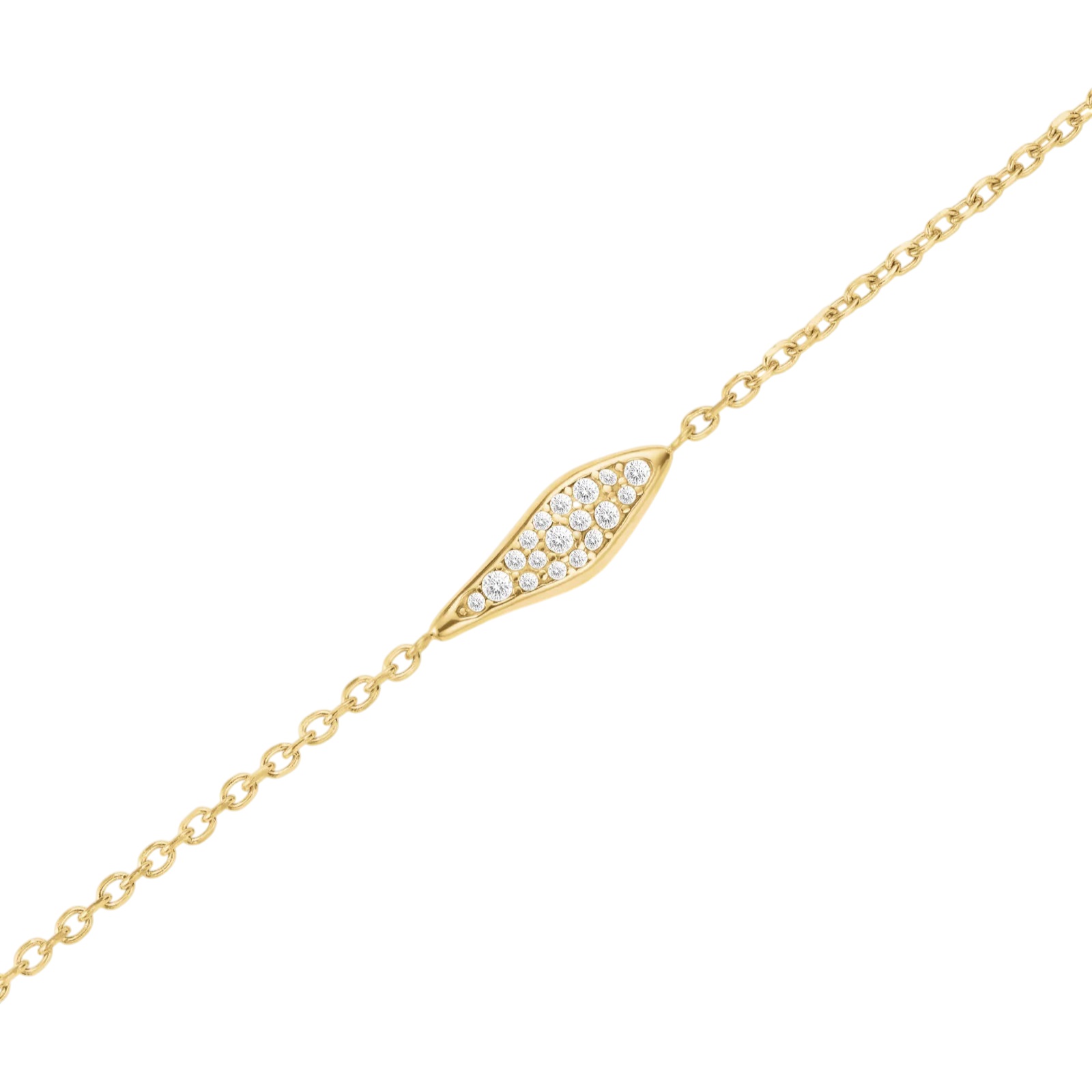 ΒΡΑΧΙΟΛΙ ROSEFIELD Pave Leaf από Επιχρυσωμένο Ανοξείδωτο Ατσάλι με Πέτρες Ζιργκόν JBPLG-J1238 - 3