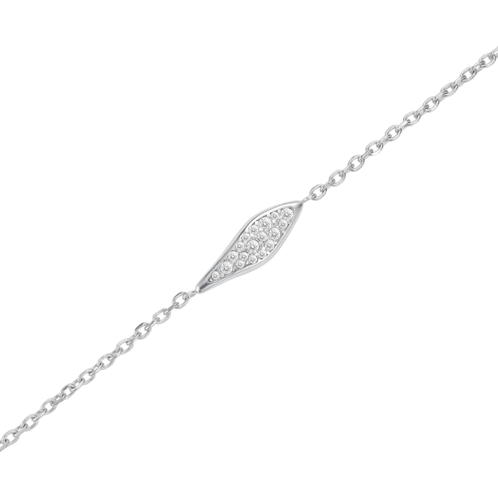 ΒΡΑΧΙΟΛΙ Pave Leaf ROSEFIELD από Ανοξείδωτο Ατσάλι με Πέτρες Ζιργκόν JBPLG-J1239 - 3