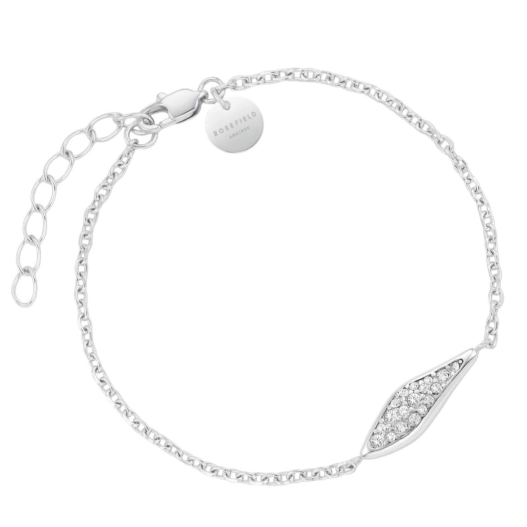 ΒΡΑΧΙΟΛΙ Pave Leaf ROSEFIELD από Ανοξείδωτο Ατσάλι με Πέτρες Ζιργκόν JBPLG-J1239 - 