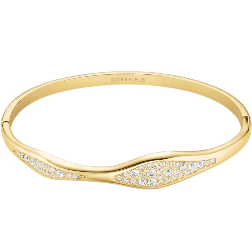 ΒΡΑΧΙΟΛΙ ROSEFIELD Pave Wave Bangle από Επιχρυσωμένο Ανοξείδωτο Ατσάλι JBPWS-J1236 - 