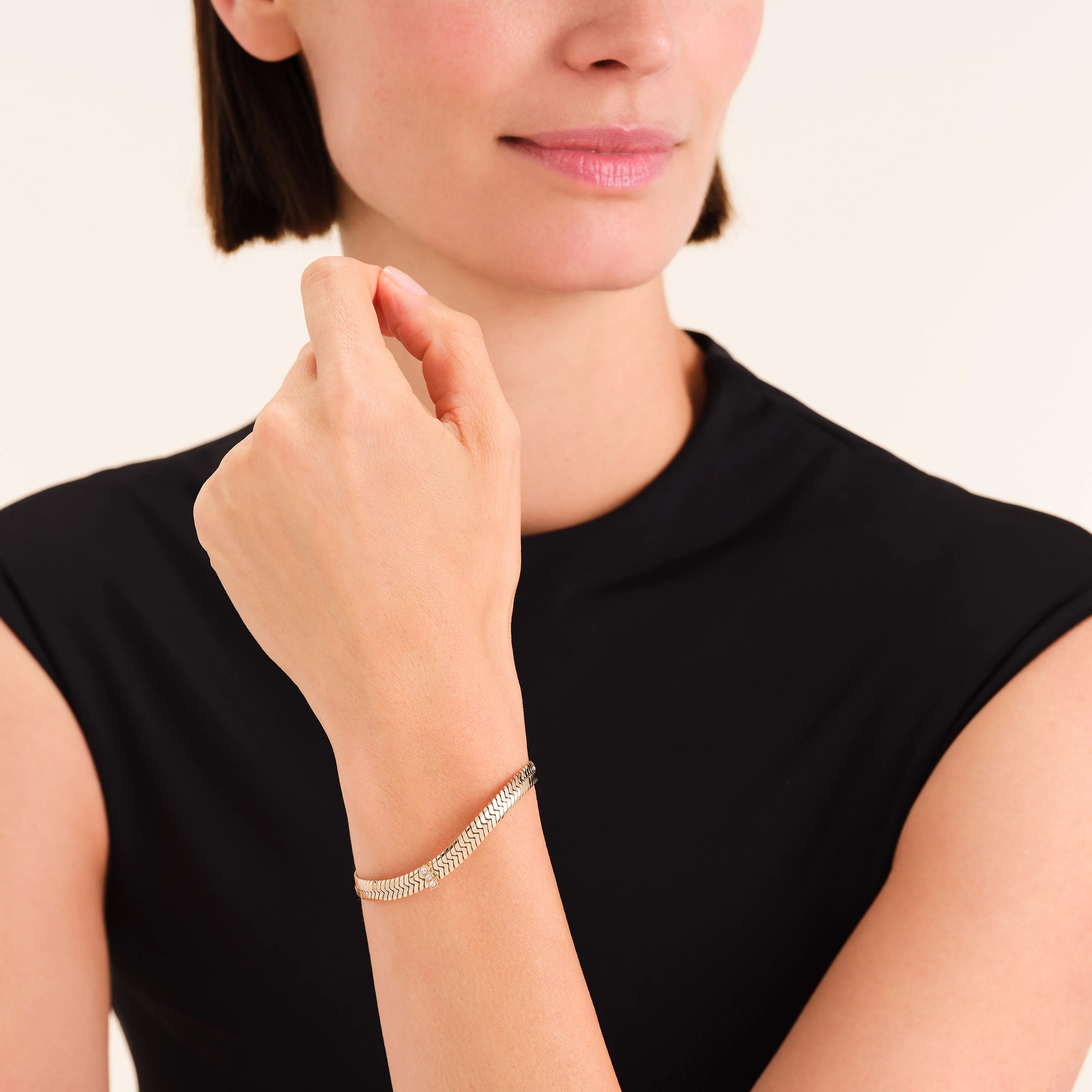 ROSEFIELD Crystal Snake Bracelet Gold-Plated Silver Stainless Steel JBSCG-J1191 - 3