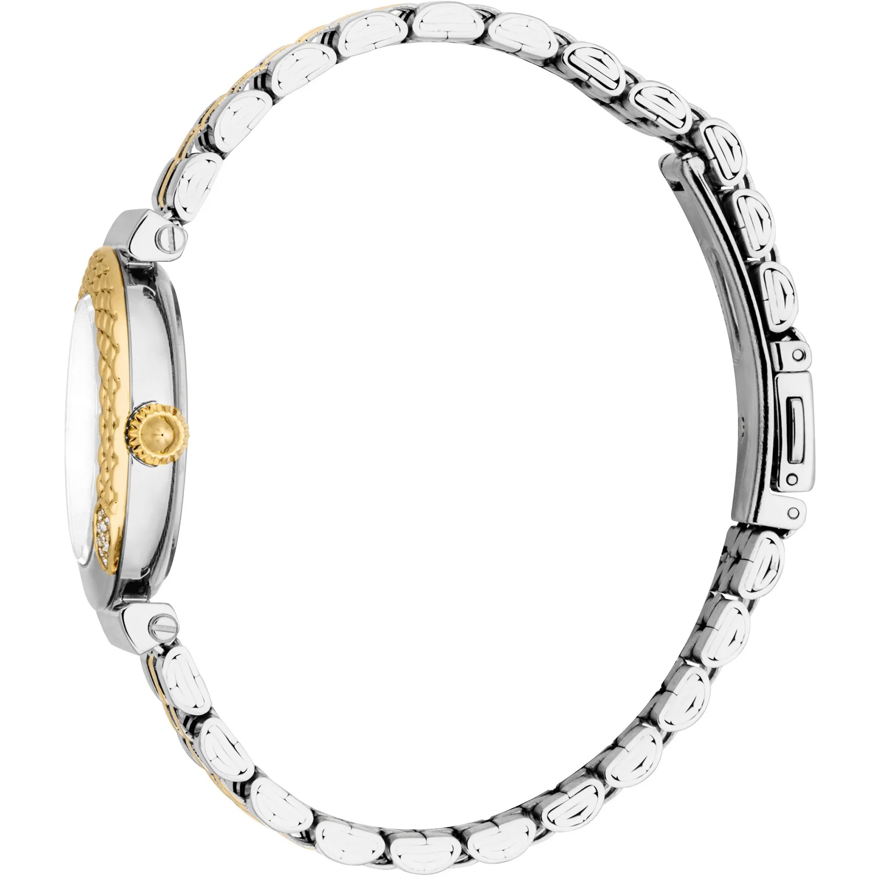 JUST CAVALLI Snake Silver Dial 30mm Two Tone Gold Stainless Steel Bracelet JC1L332M0375 - 