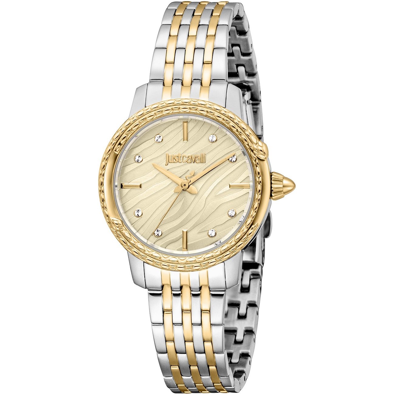 JUST CAVALLI Snake Gift Set Gold Dial 30mm Duotone Stainless Bracelet JC1L336M0085 - 